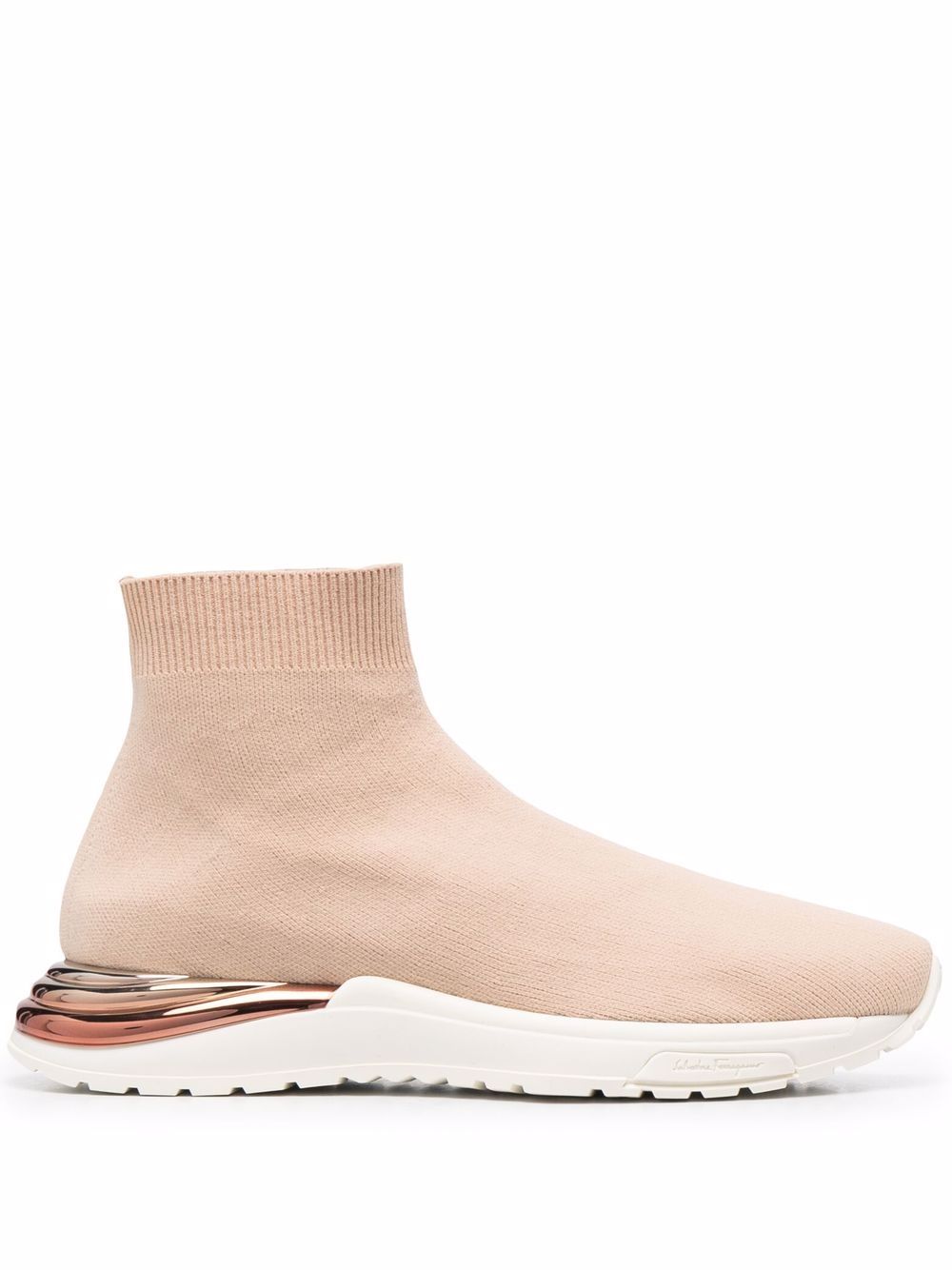Ferragamo 金属感后跟运动鞋 - 中性色