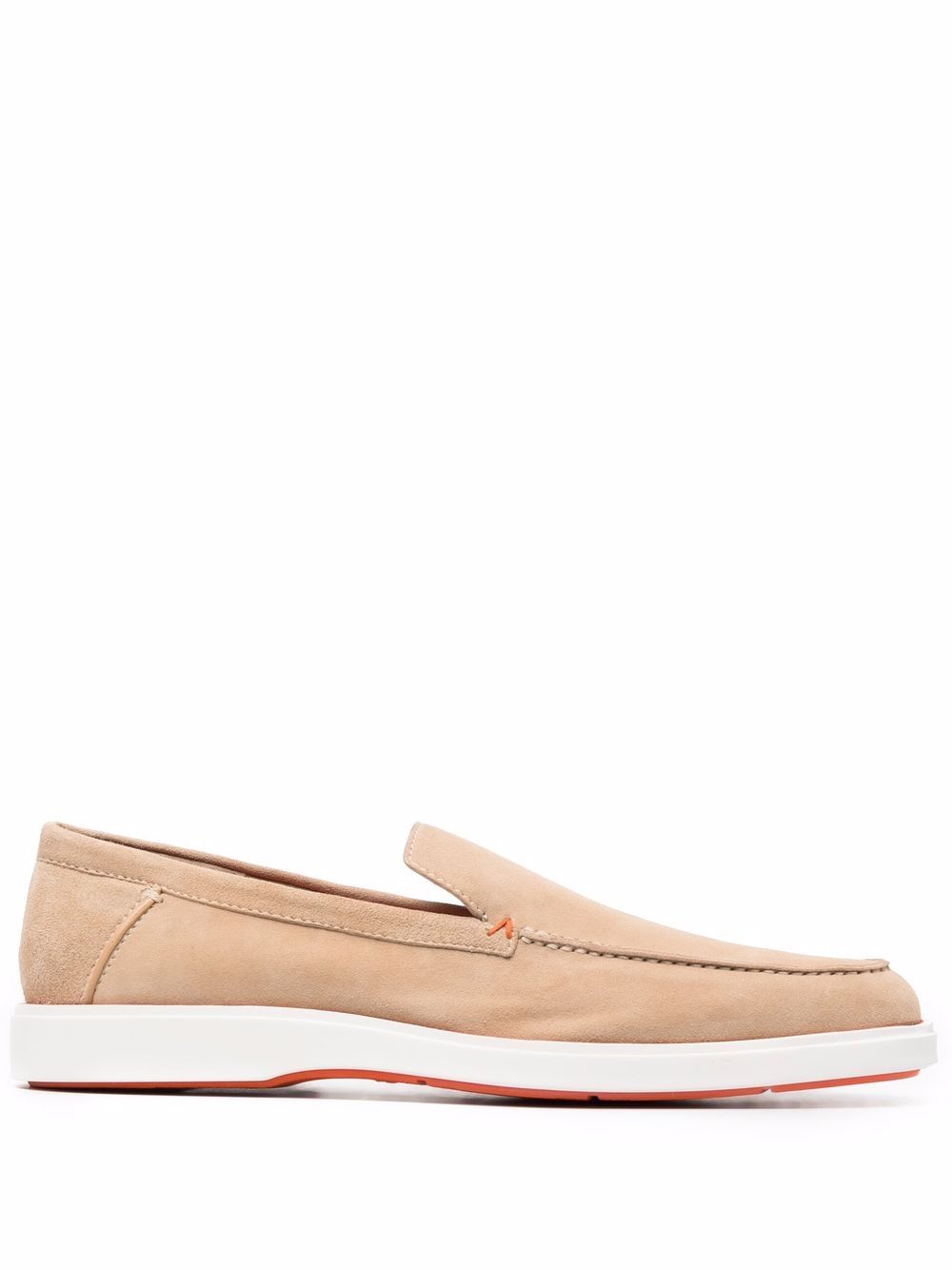Santoni 套穿式绒面皮乐福鞋 - 中性色