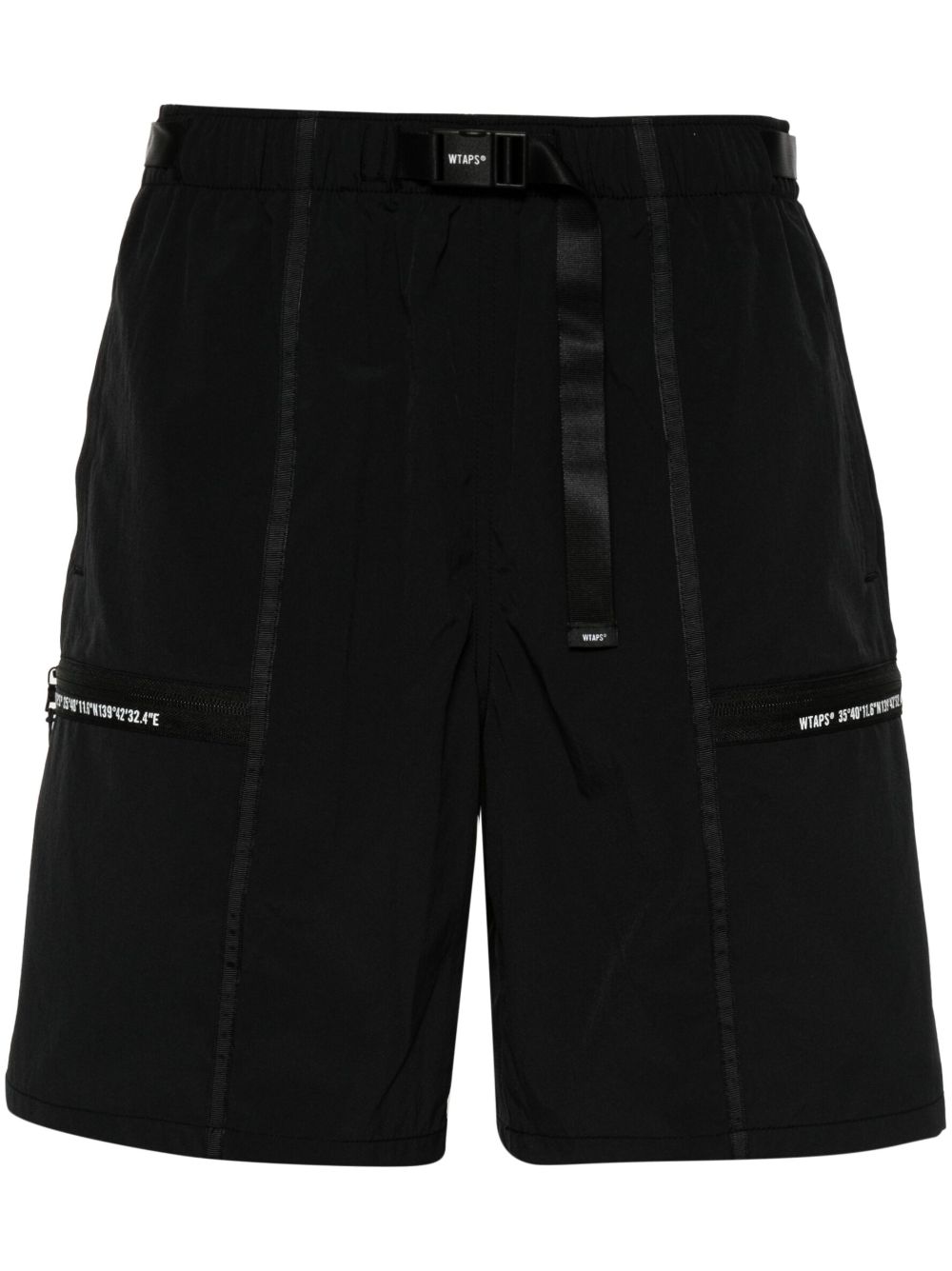 WTAPS logo印花工装短裤 - 黑色