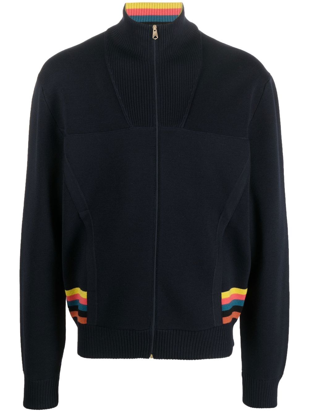 Paul Smith 经典条纹拉链开衫 - 蓝色