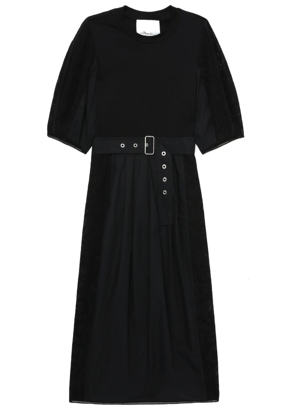 3.1 Phillip Lim 束腰中长连衣裙 - 黑色