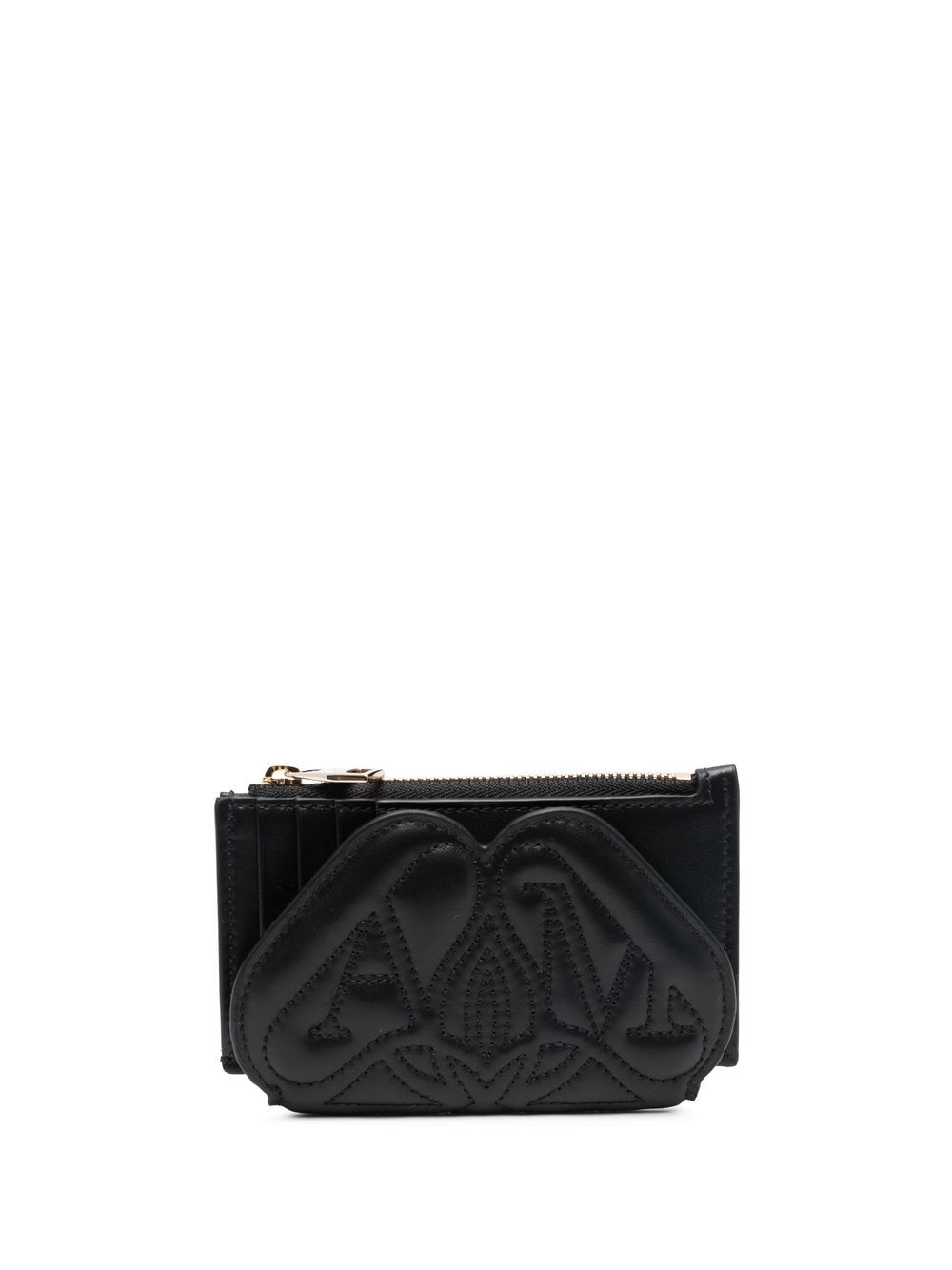Alexander McQueen logo绗缝钱包 - 黑色