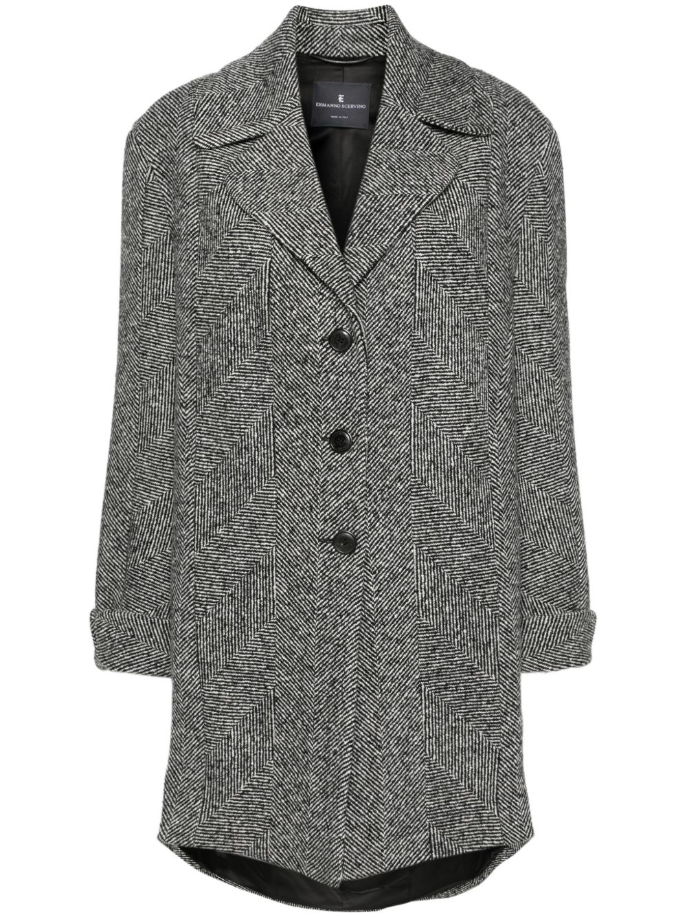 Ermanno Scervino 人字斜纹针织图案外套 - 黑色