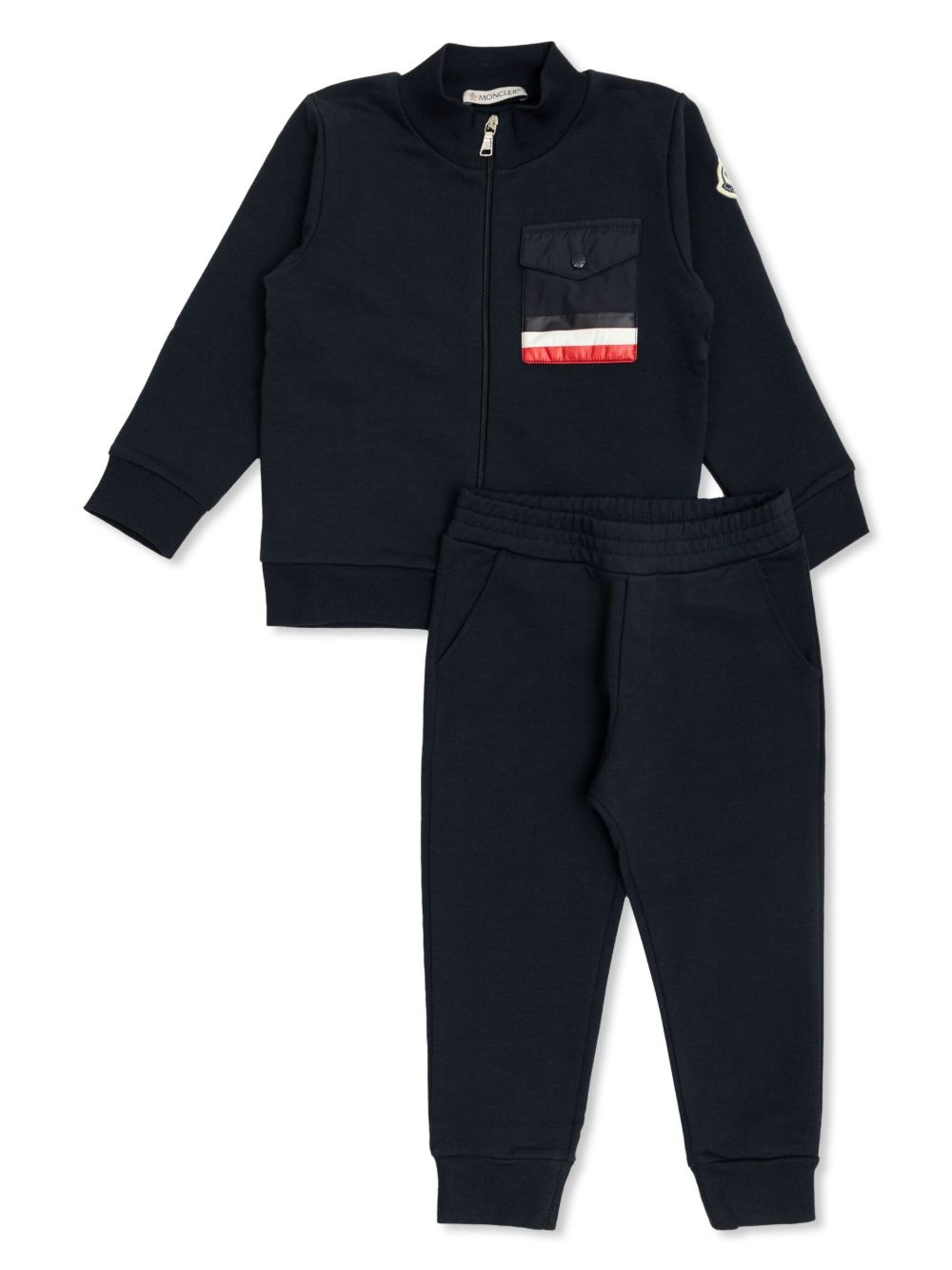 Moncler Enfant 条纹细节松紧运动套装 - 蓝色