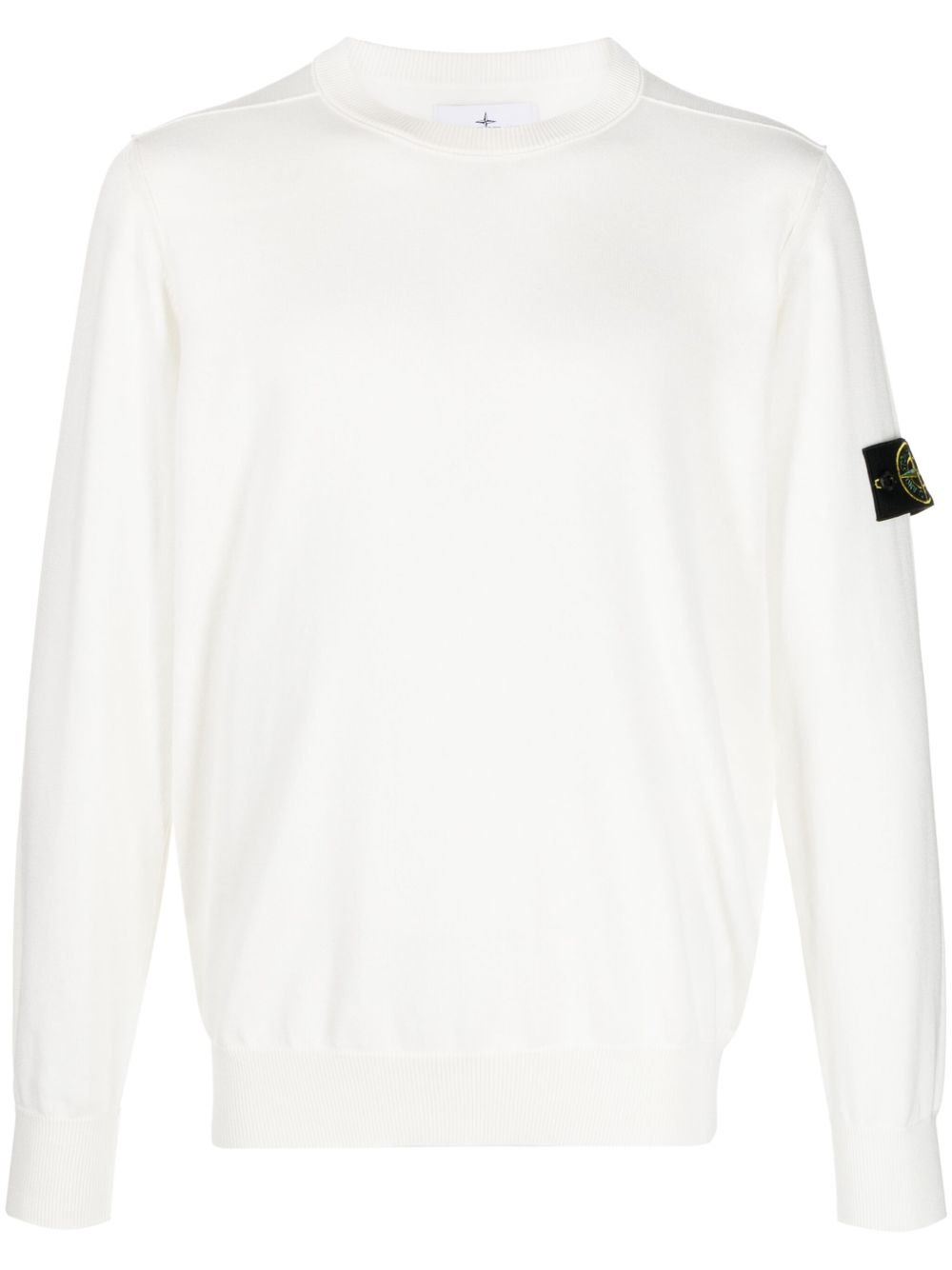 Stone Island 罗盘徽章棉毛衣 - 白色