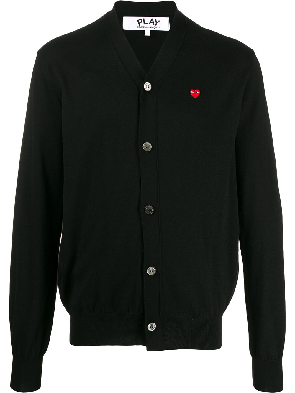 Comme Des Garçons Play 心形logo V领开衫 - 黑色