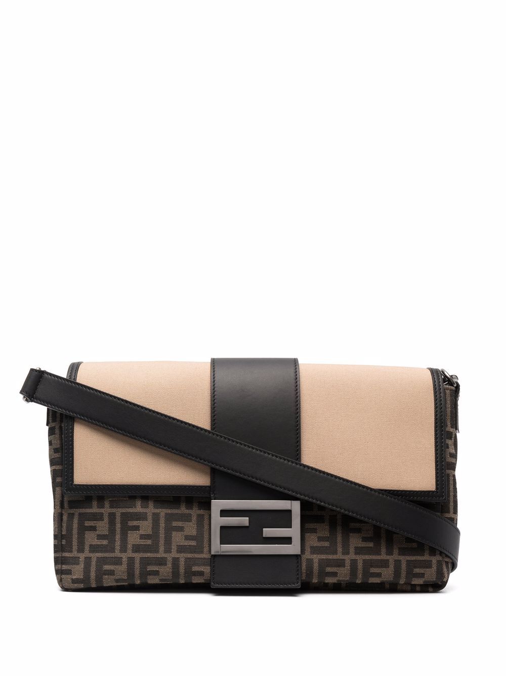 FENDI Baguette FF logo手提包 - 褐色