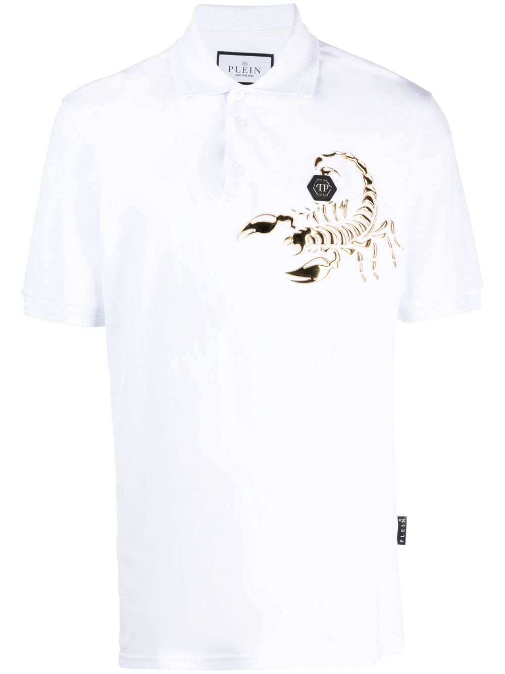 Philipp Plein 蝎子图案棉polo衫 - 白色