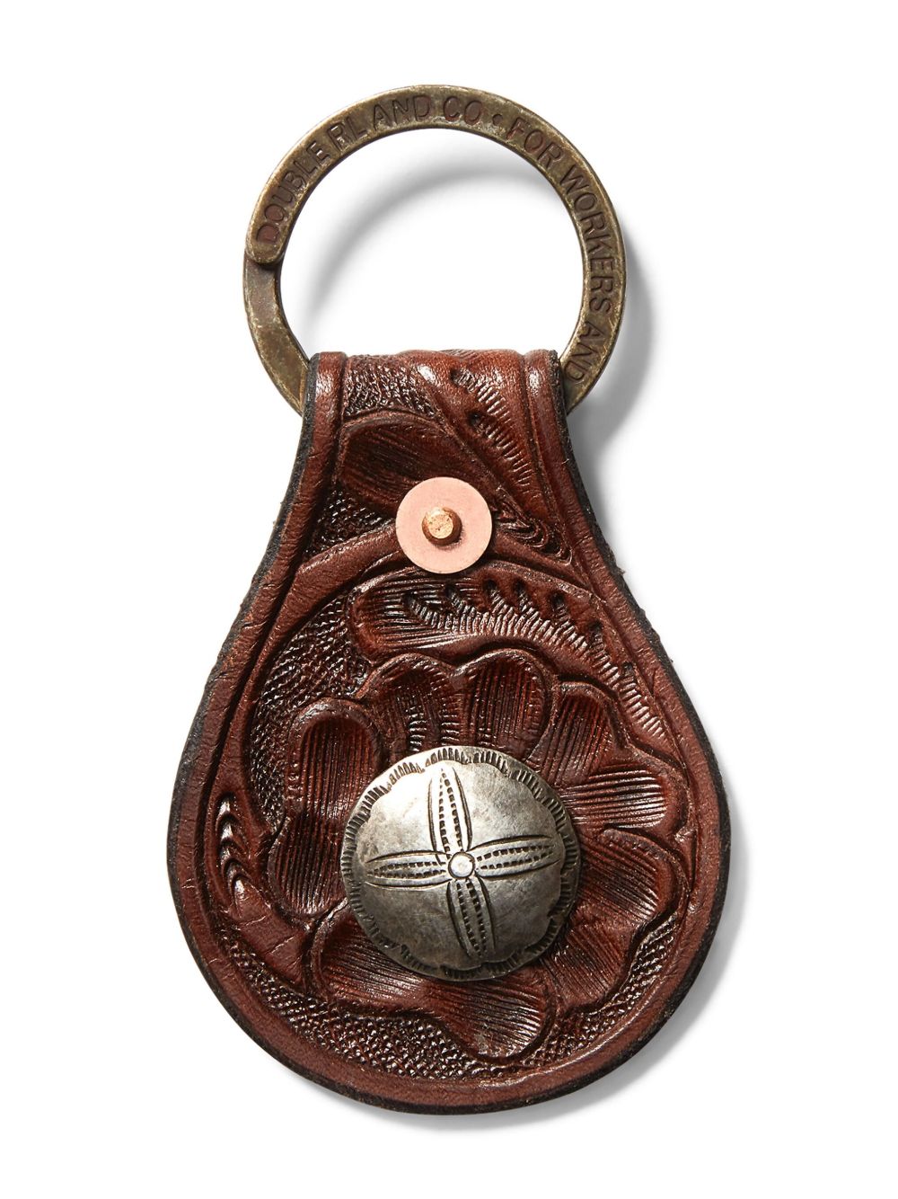 Ralph Lauren RRL 压纹皮质钥匙扣 - 褐色