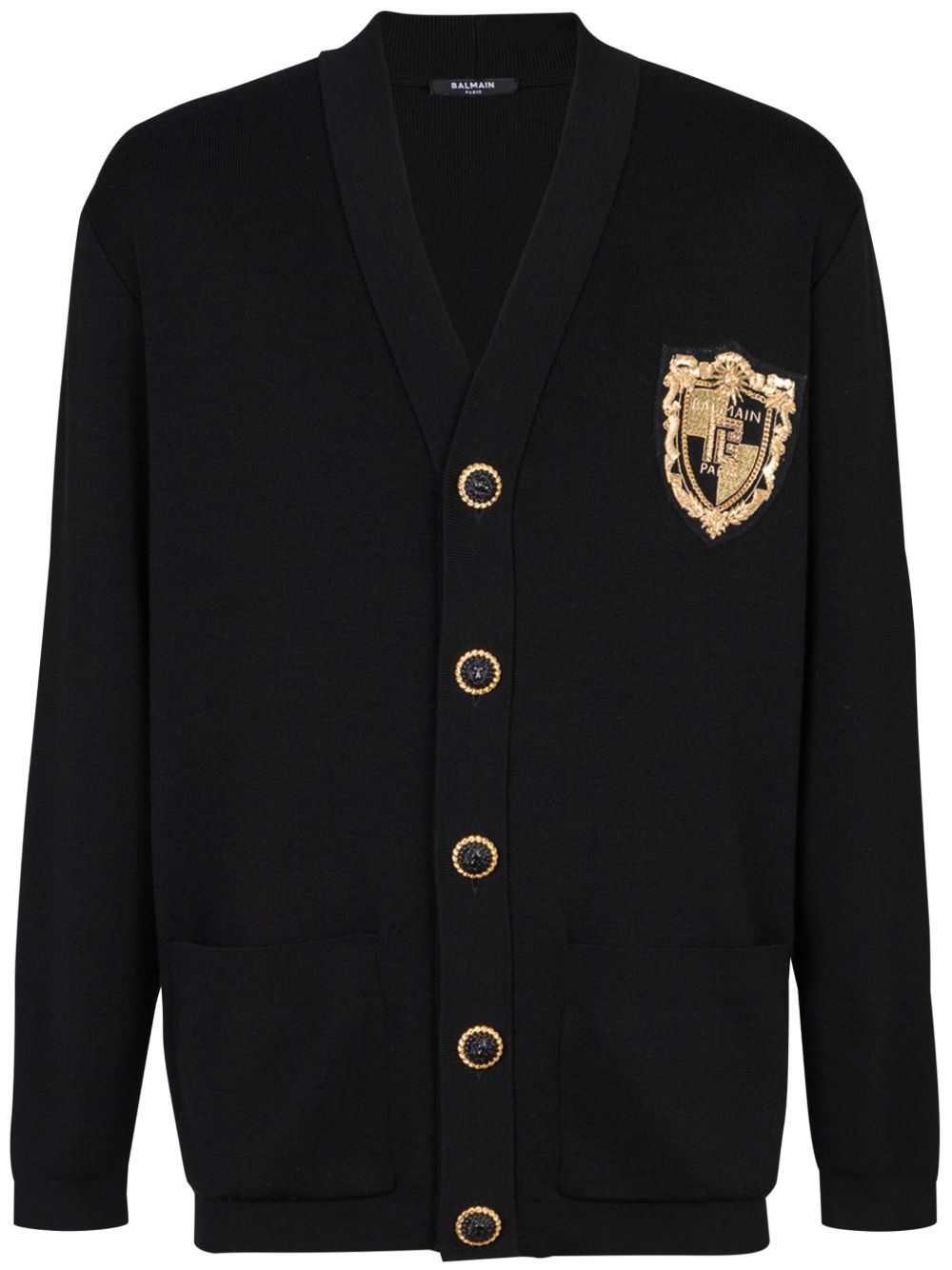 Balmain 标贴开衫 - 黑色
