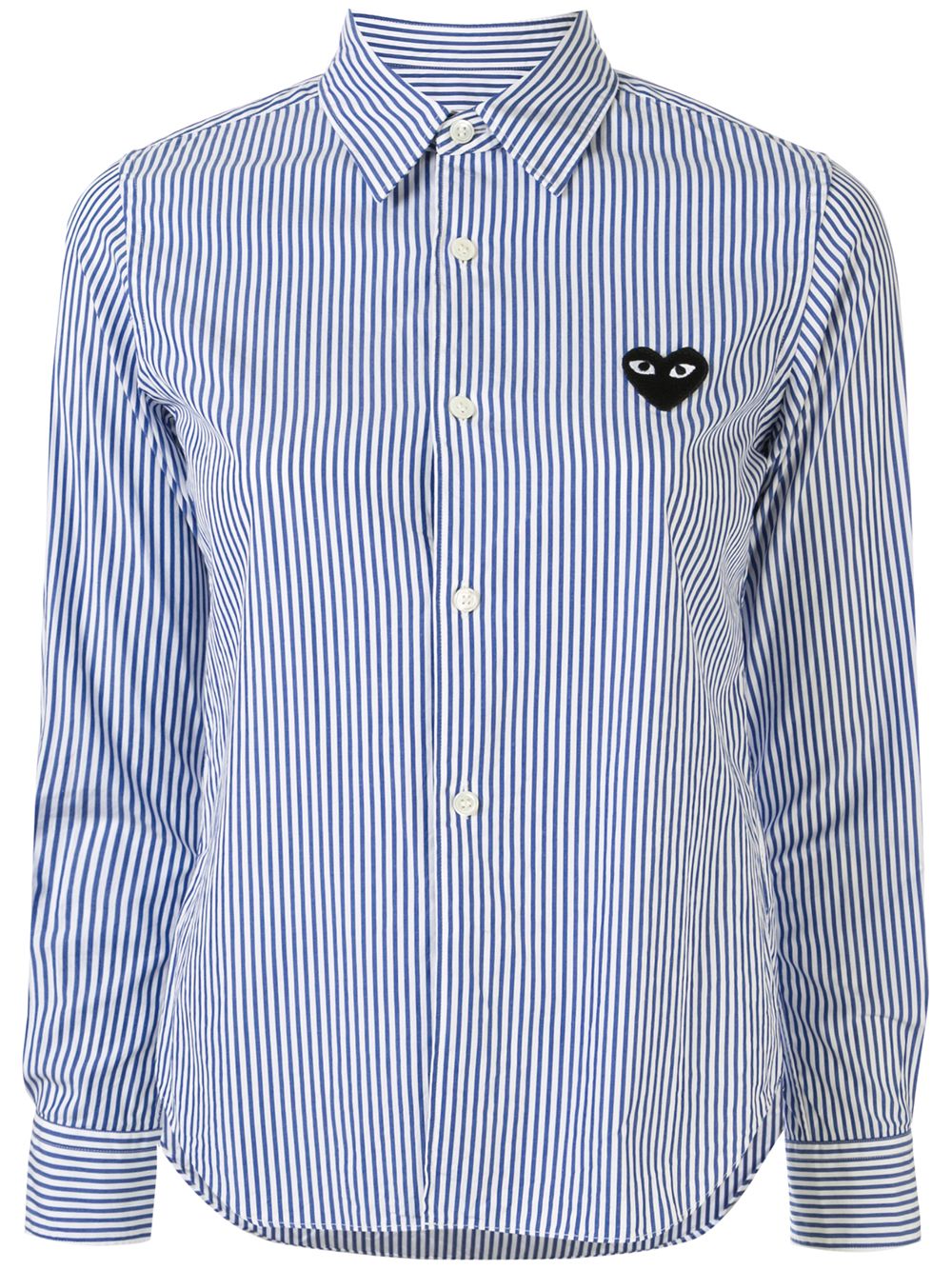 Comme Des Garçons Play logo条纹T恤 - 蓝色