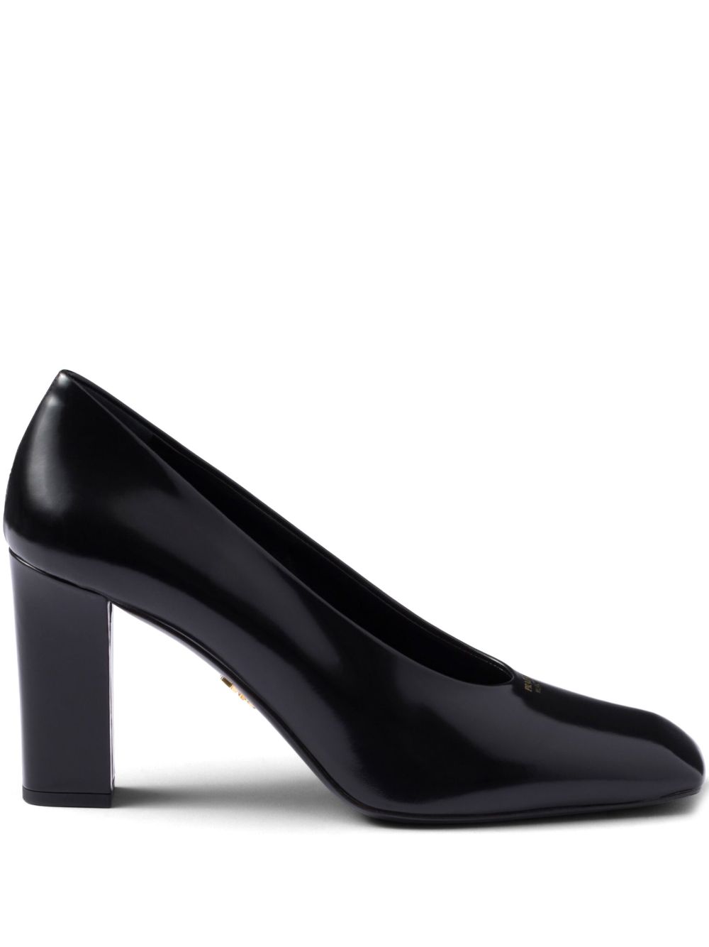 Prada 皮质高跟鞋（8.5厘米） - 黑色