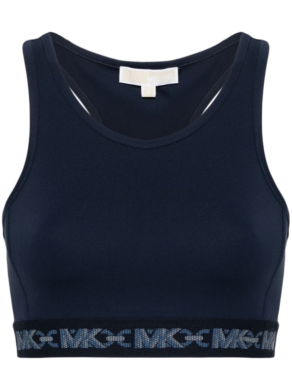 Michael Michael Kors logo织带运动文胸 - 蓝色