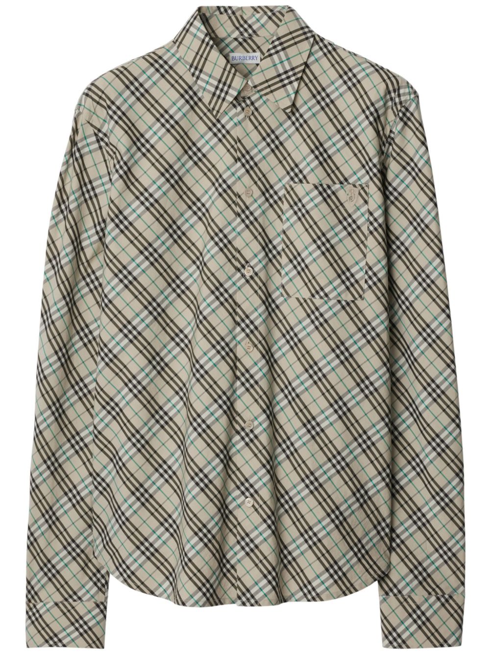 Burberry 格纹衬衫 - 绿色