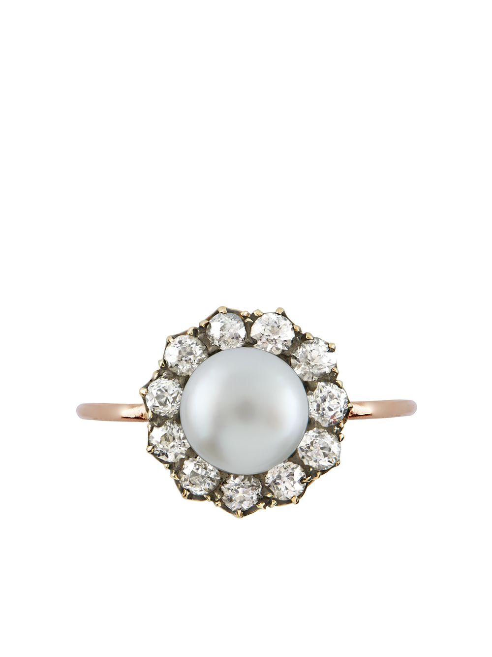 Pragnell Vintage Victorian 18K黄金珍珠钻石戒指 - 金色