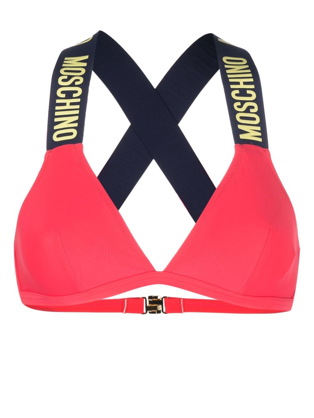 Moschino logo压纹比基尼上装 - 粉色
