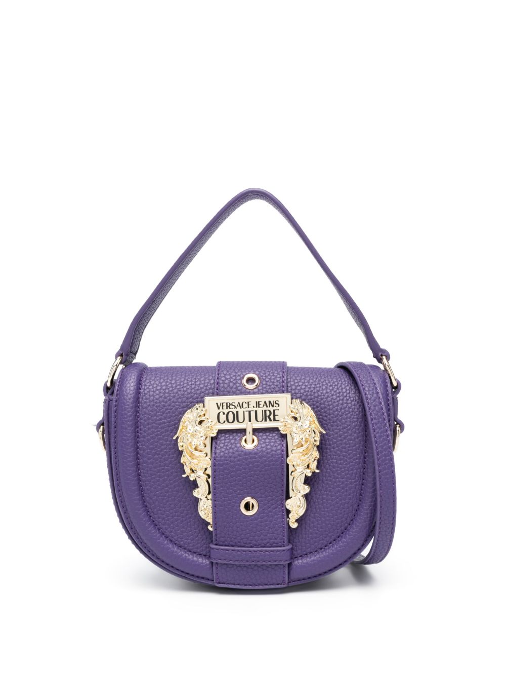 Versace Jeans Couture 巴洛克扣环手提包 - 紫色