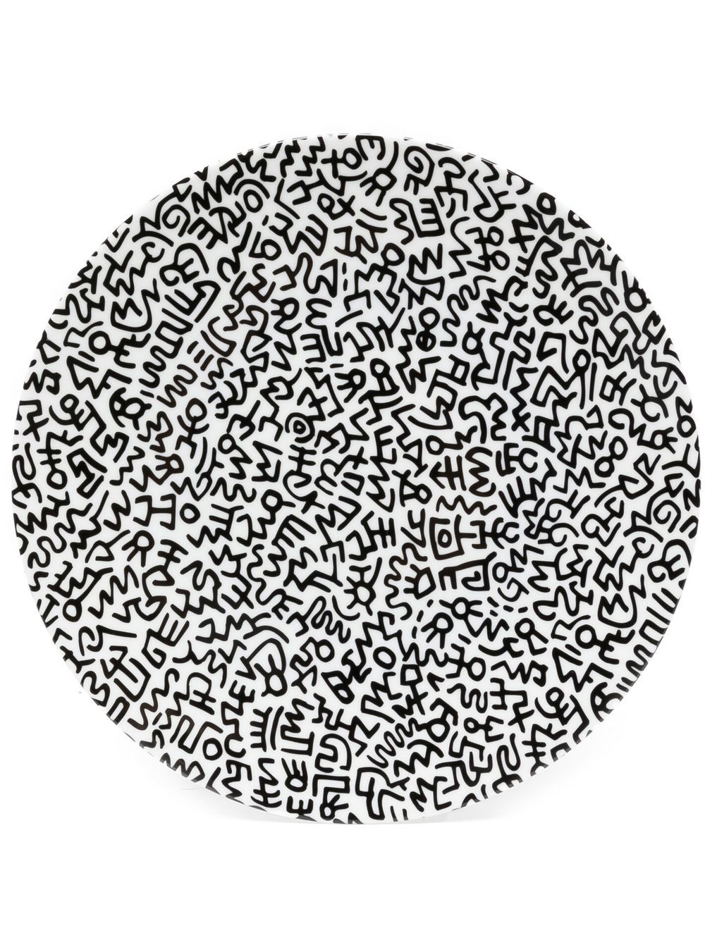 Ligne Blanche Keith Haring 骨瓷盘 - 黑色