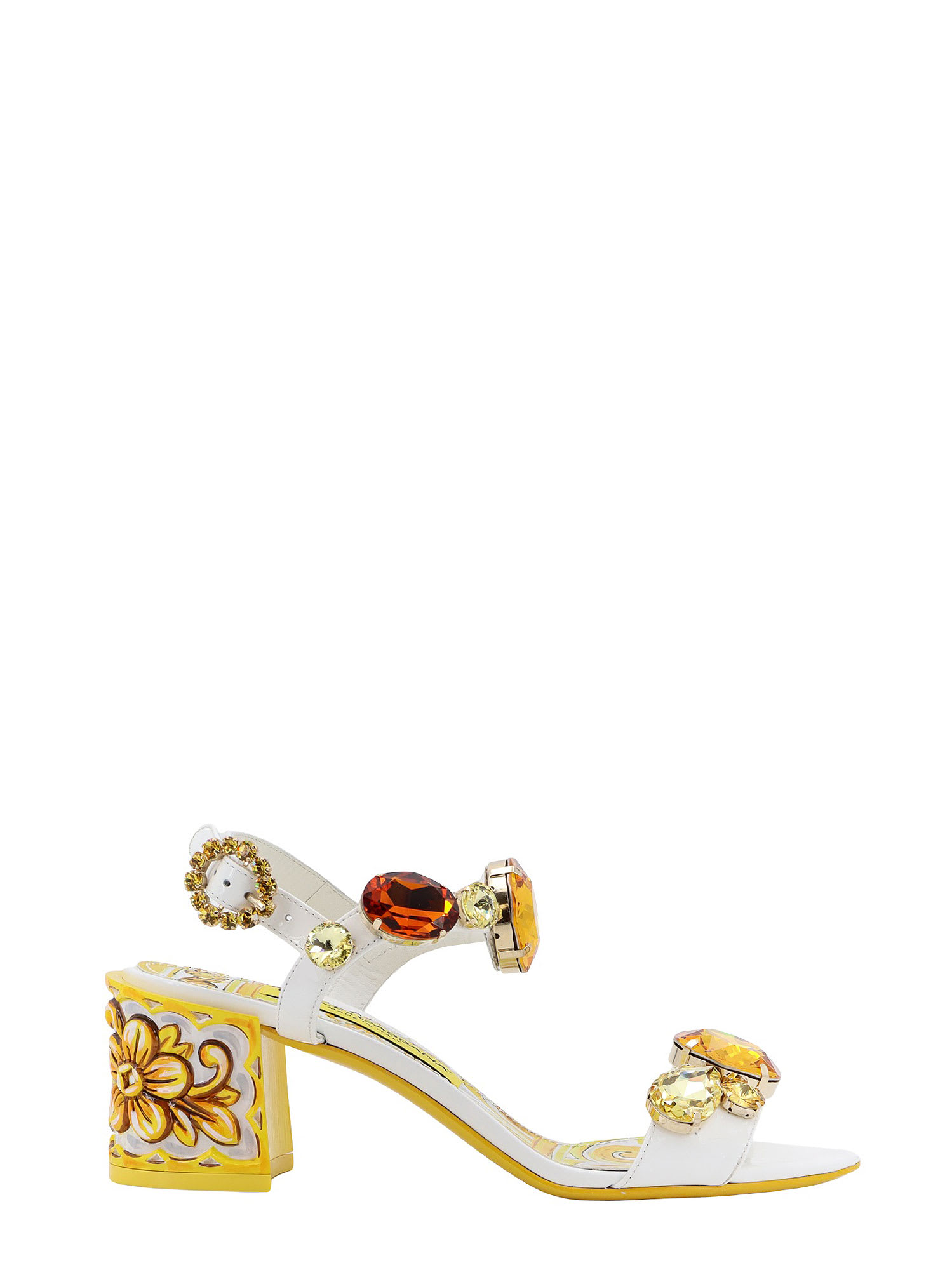 Dolce & Gabbana Leather Sandals With Jewel Applications
