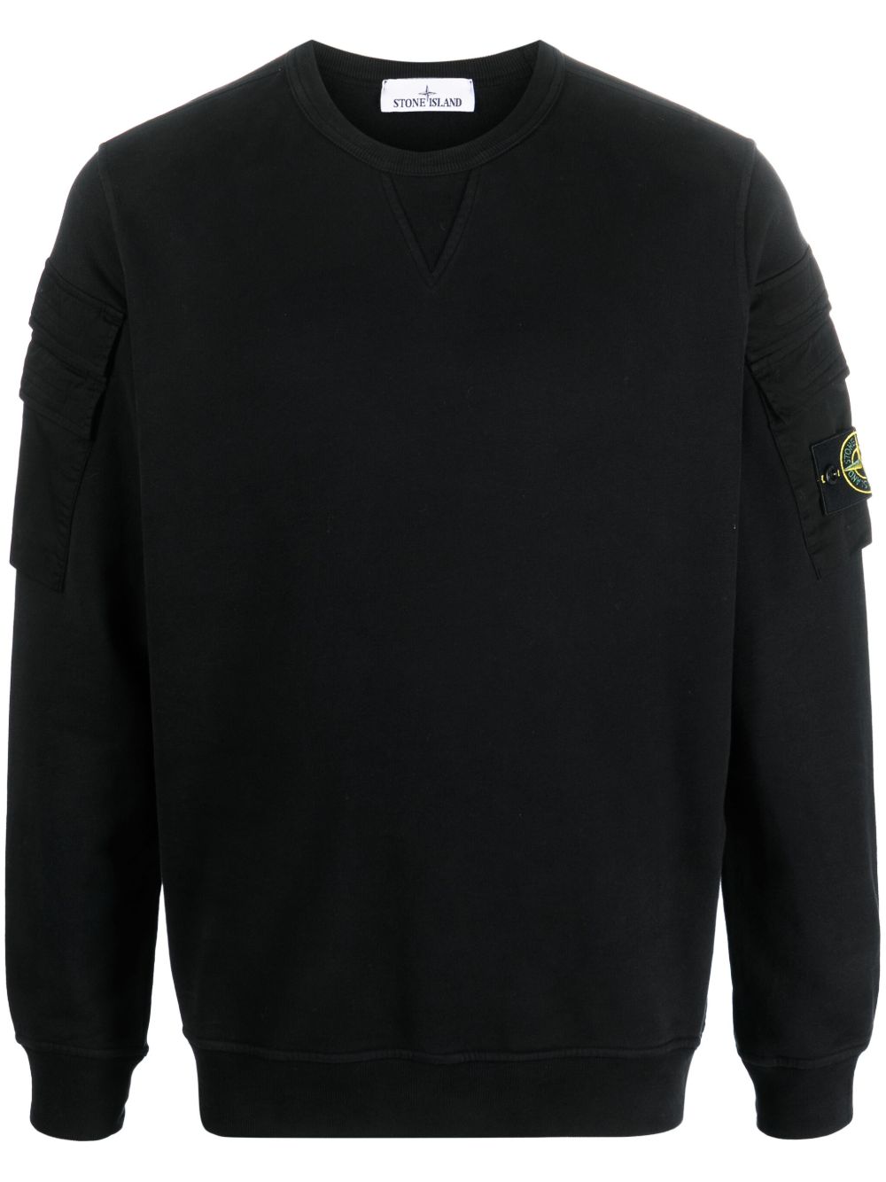 Stone Island 罗盘贴花圆领卫衣 - 黑色