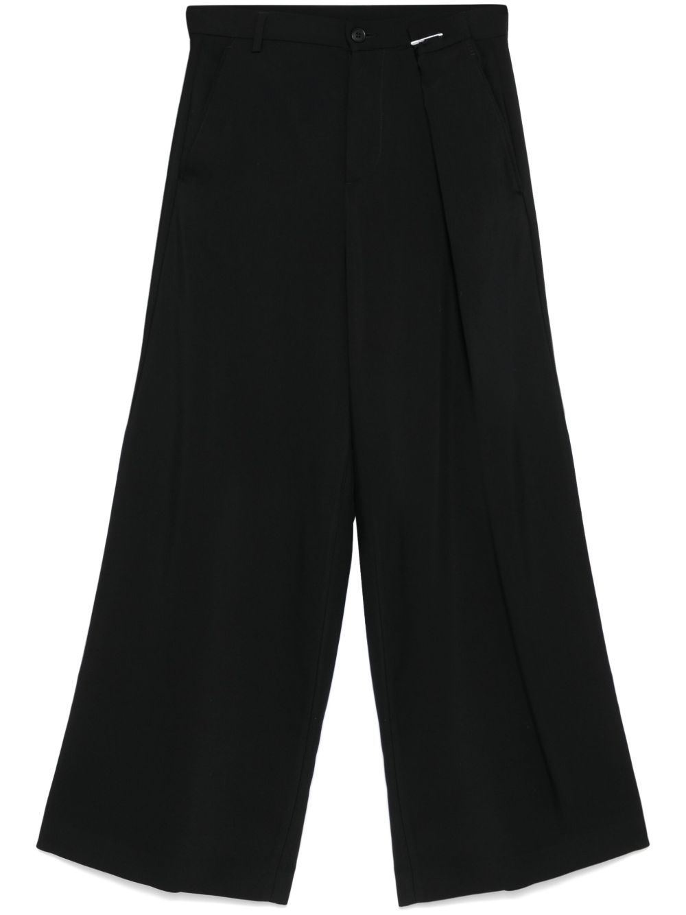 MM6 Maison Margiela 褶饰细节长裤 - 黑色