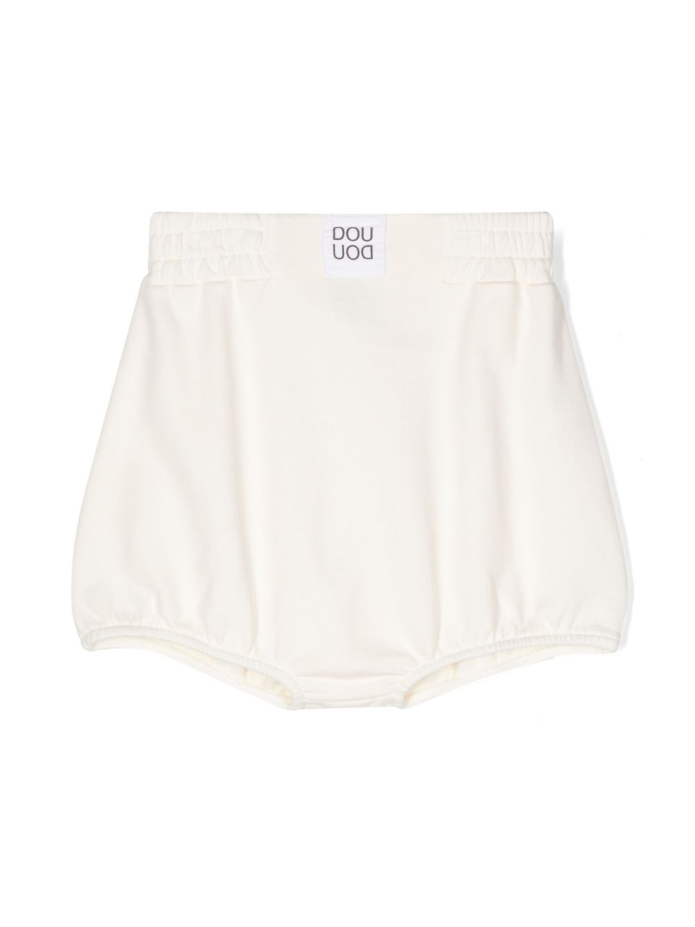 Douuod Kids logo吊牌棉质灯笼裤 - 白色