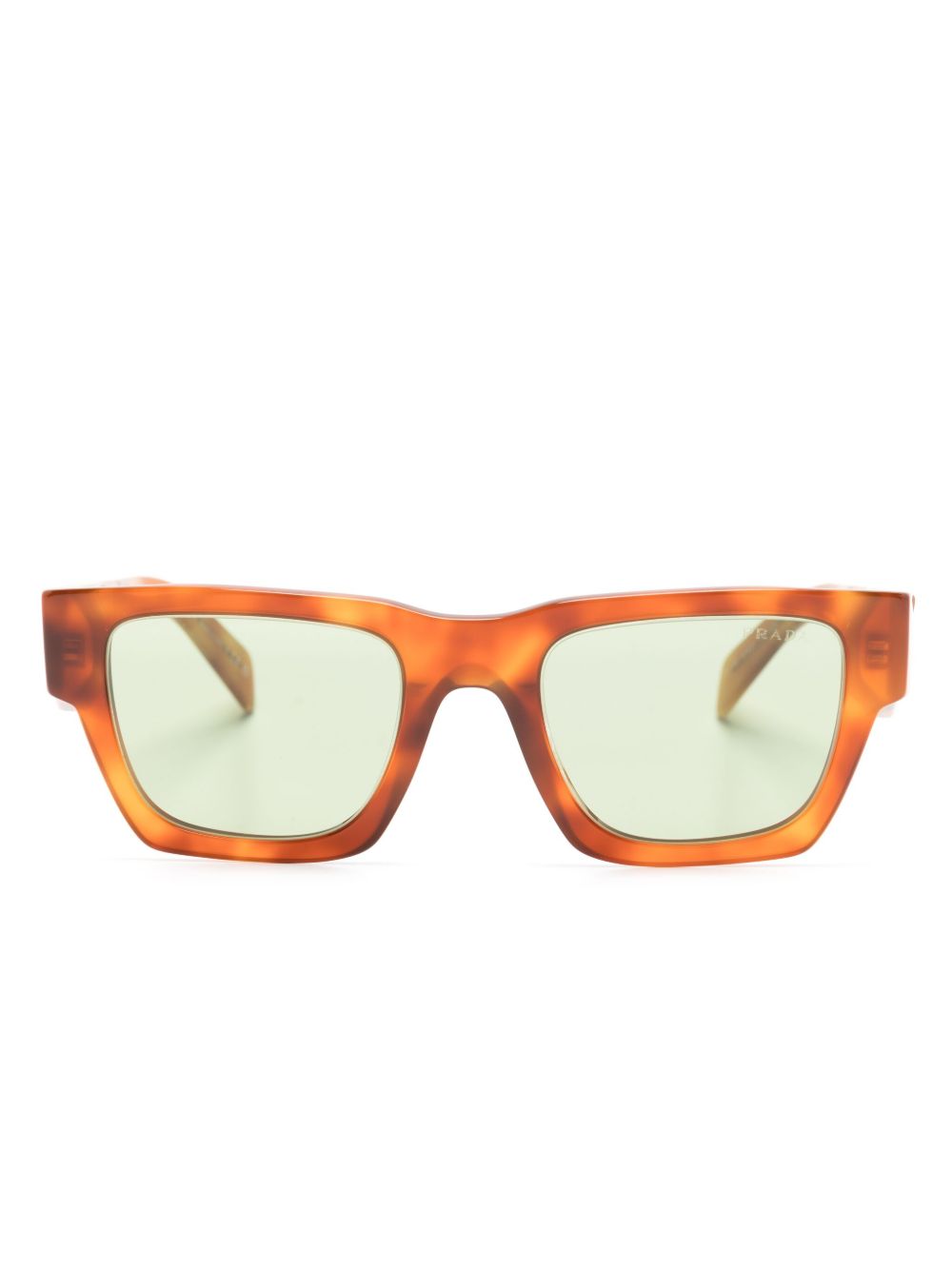 Prada Eyewear Symbole 长方形框太阳眼镜 - 褐色