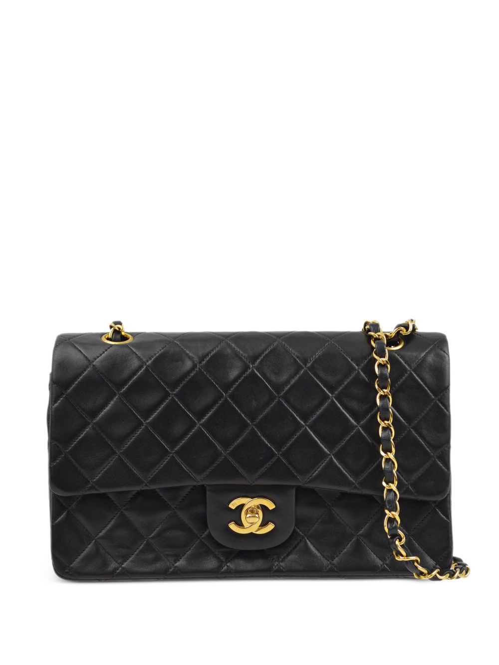 CHANEL Pre-Owned Double Flap 中号单肩包（1997年典藏款） - 黑色