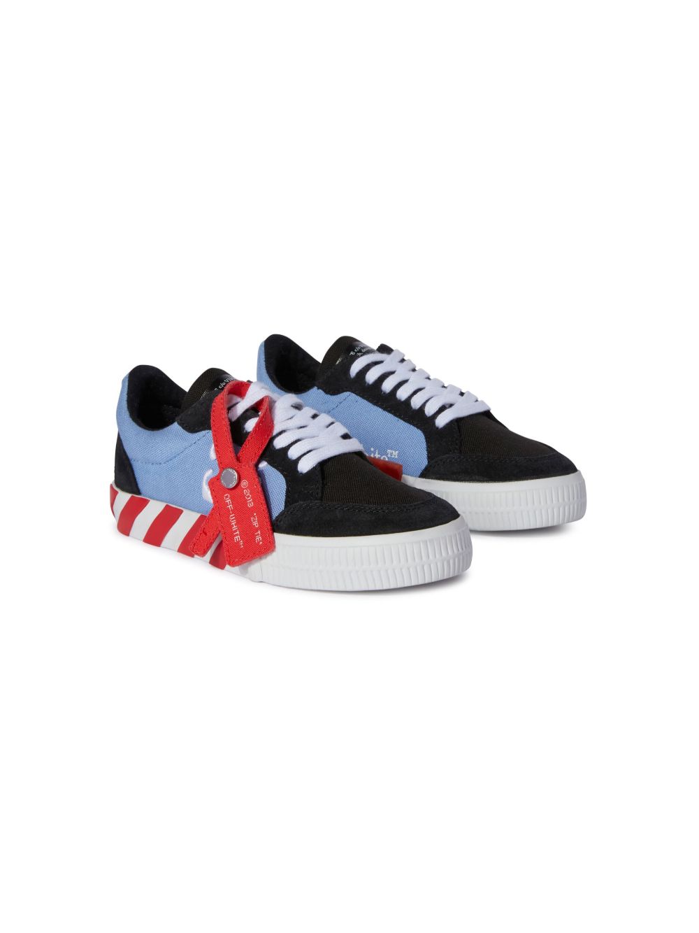 Off-White Kids Low Vulcanized 帆布运动鞋 - 黑色
