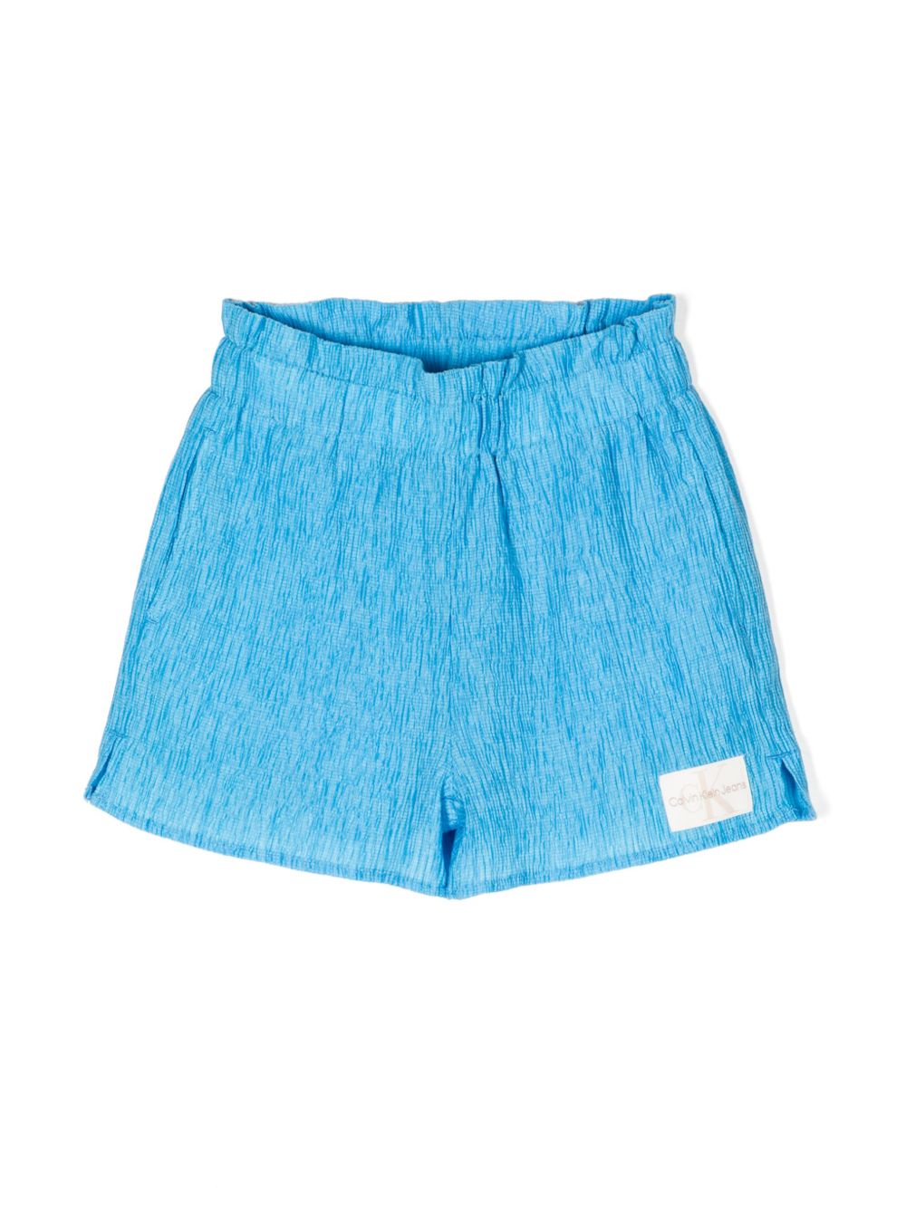 Calvin Klein Kids 标贴短裤 - 蓝色