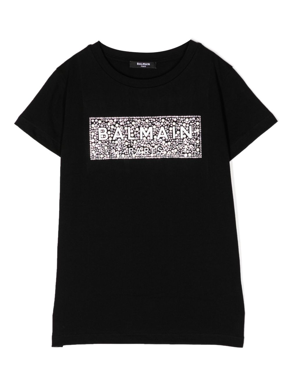 Balmain Kids logo印花短袖T恤 - 黑色