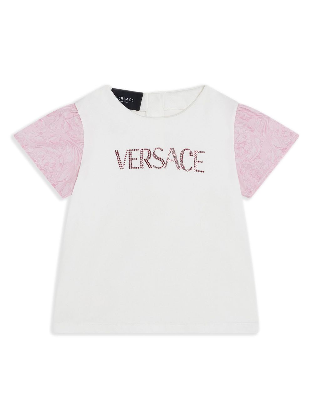 Versace Kids 晶饰棉T恤 - 白色