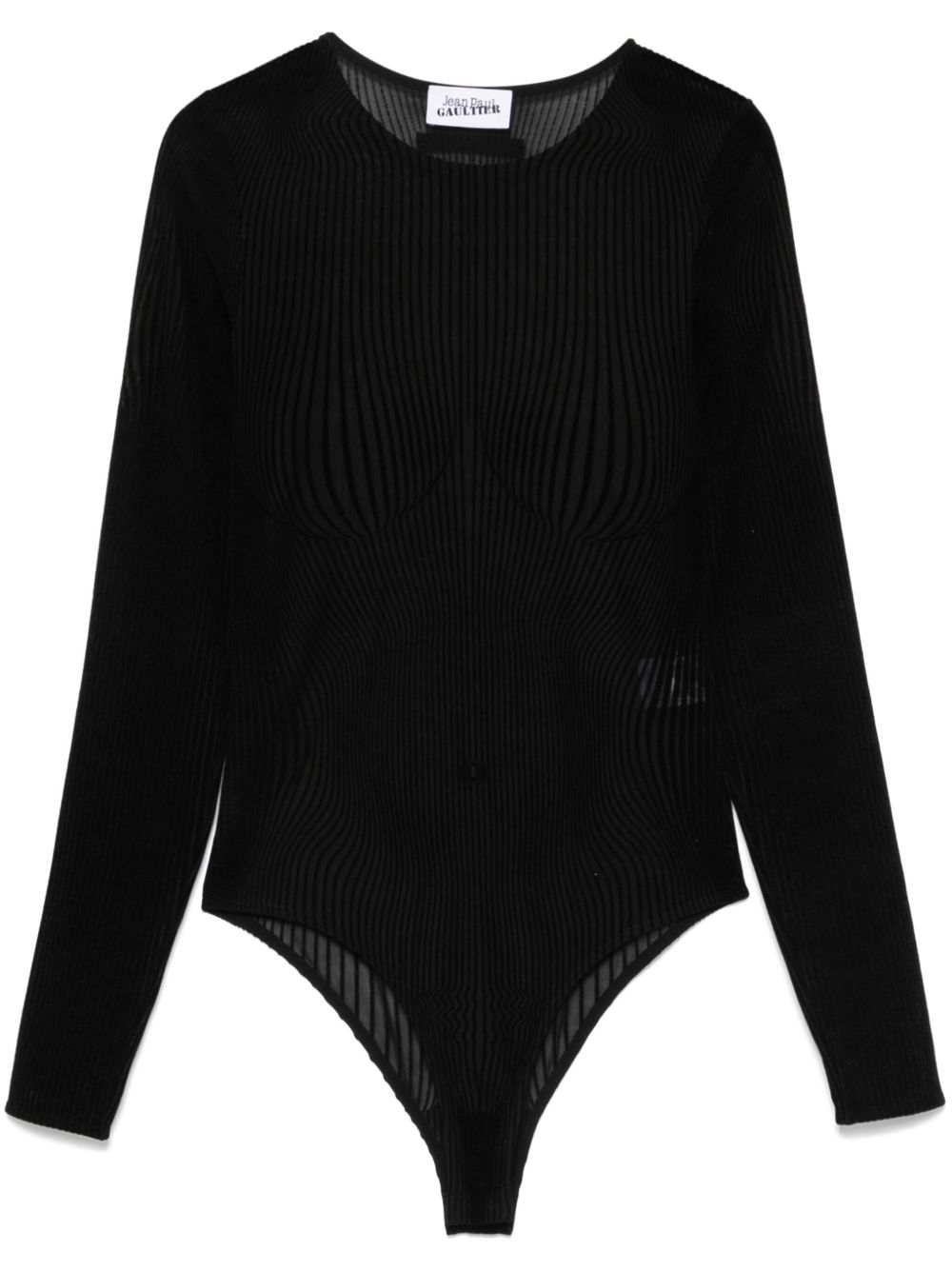 Jean Paul Gaultier The Morphing 细条纹连体紧身衣 - 黑色