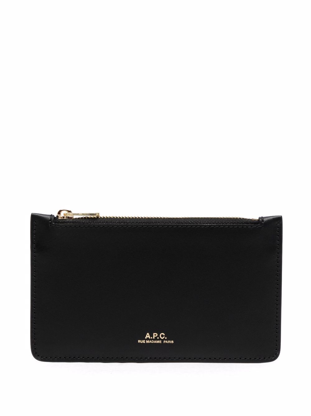 A.P.C. logo拉链钱包 - 黑色