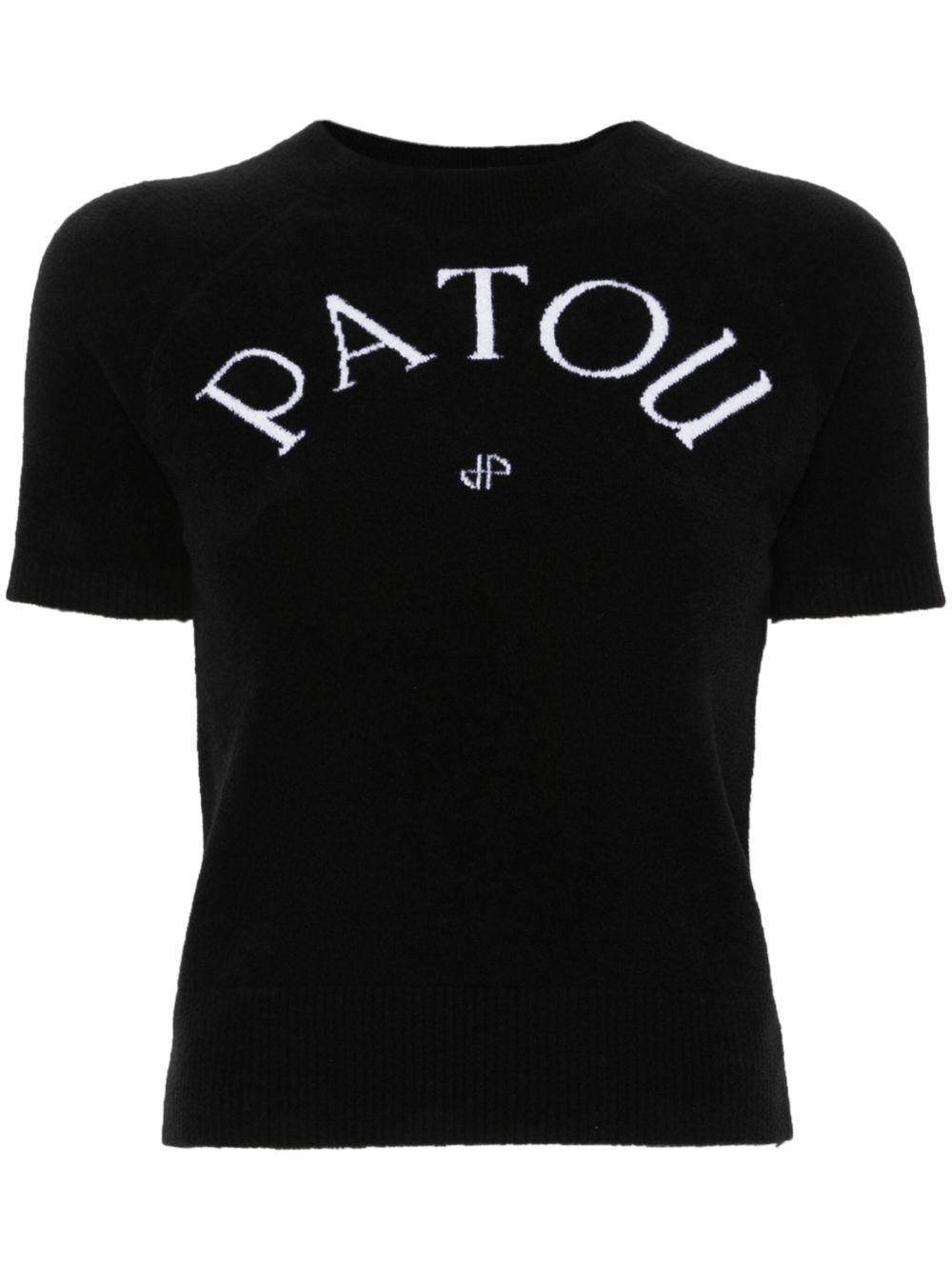 Patou logo提花针织上衣 - 黑色