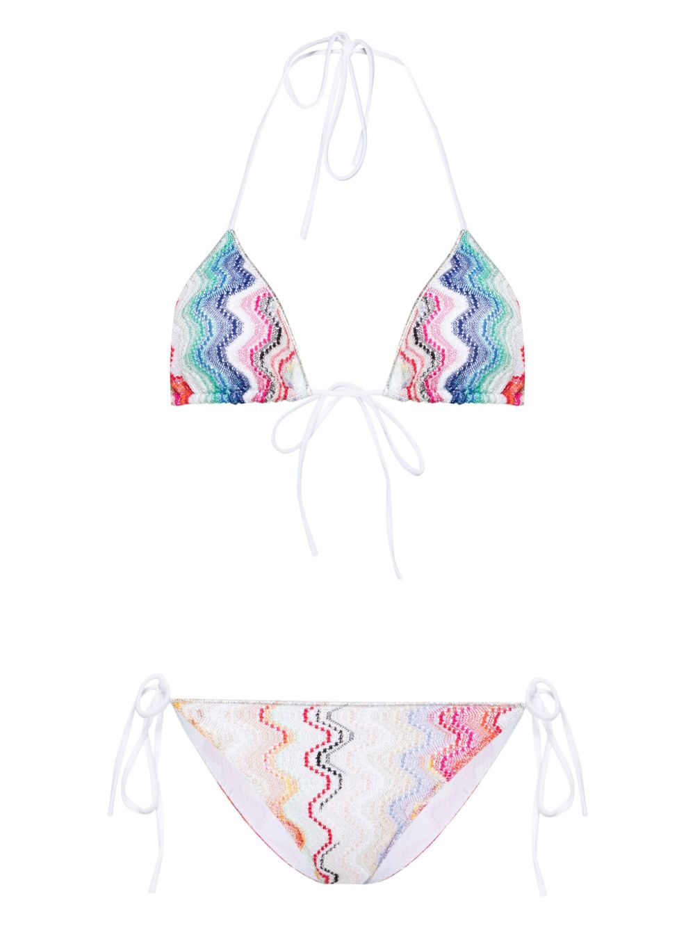 Missoni Wave 针织罩层比基尼套装 - 银色