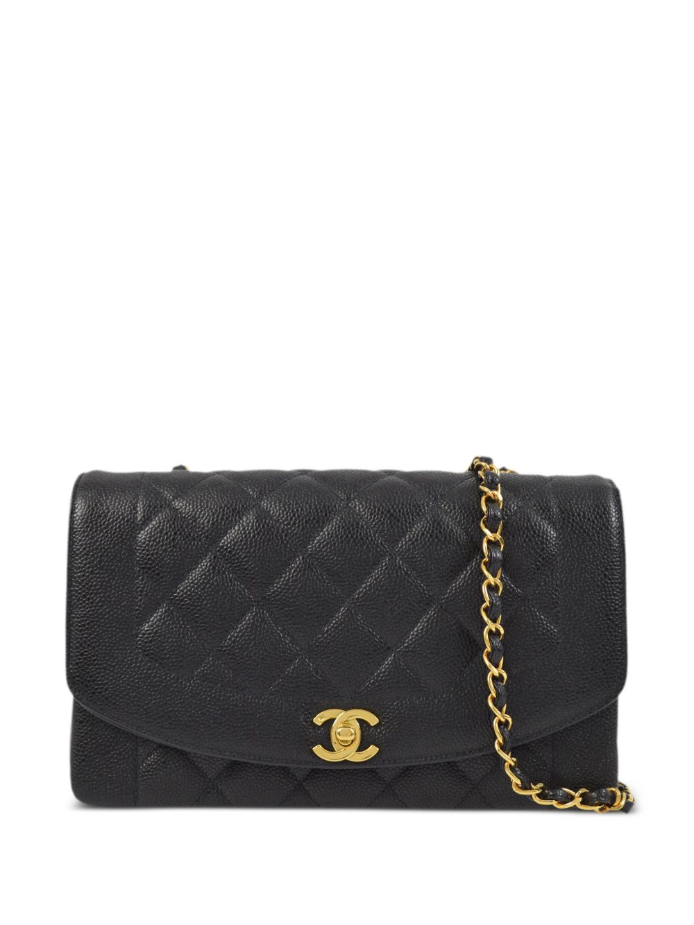 CHANEL Pre-Owned Diana 中号单肩包（1995年典藏款） - 黑色