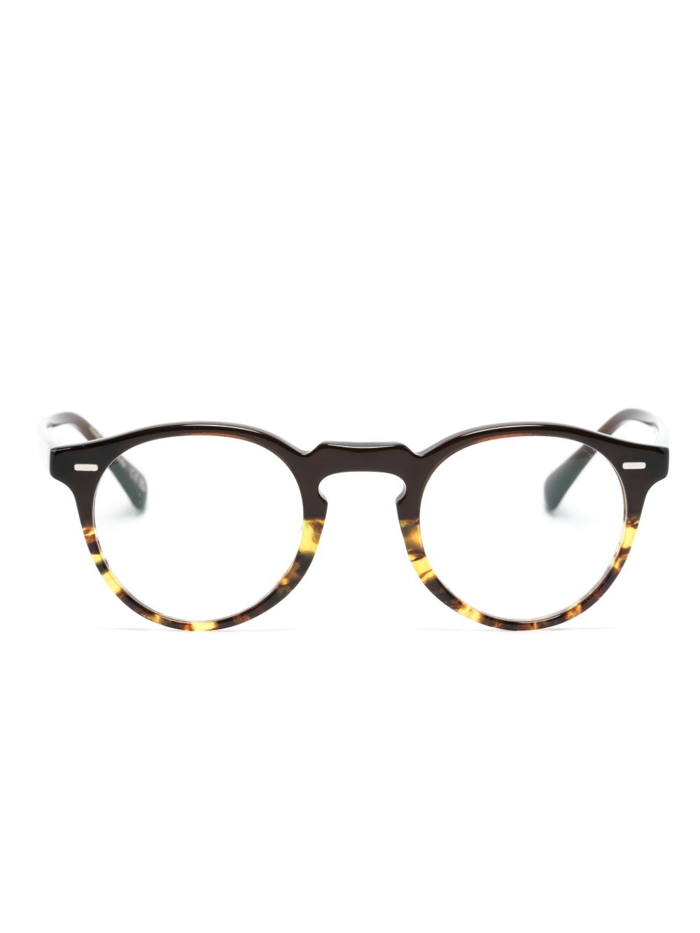 Oliver Peoples Gregory Pack 圆框眼镜 - 褐色
