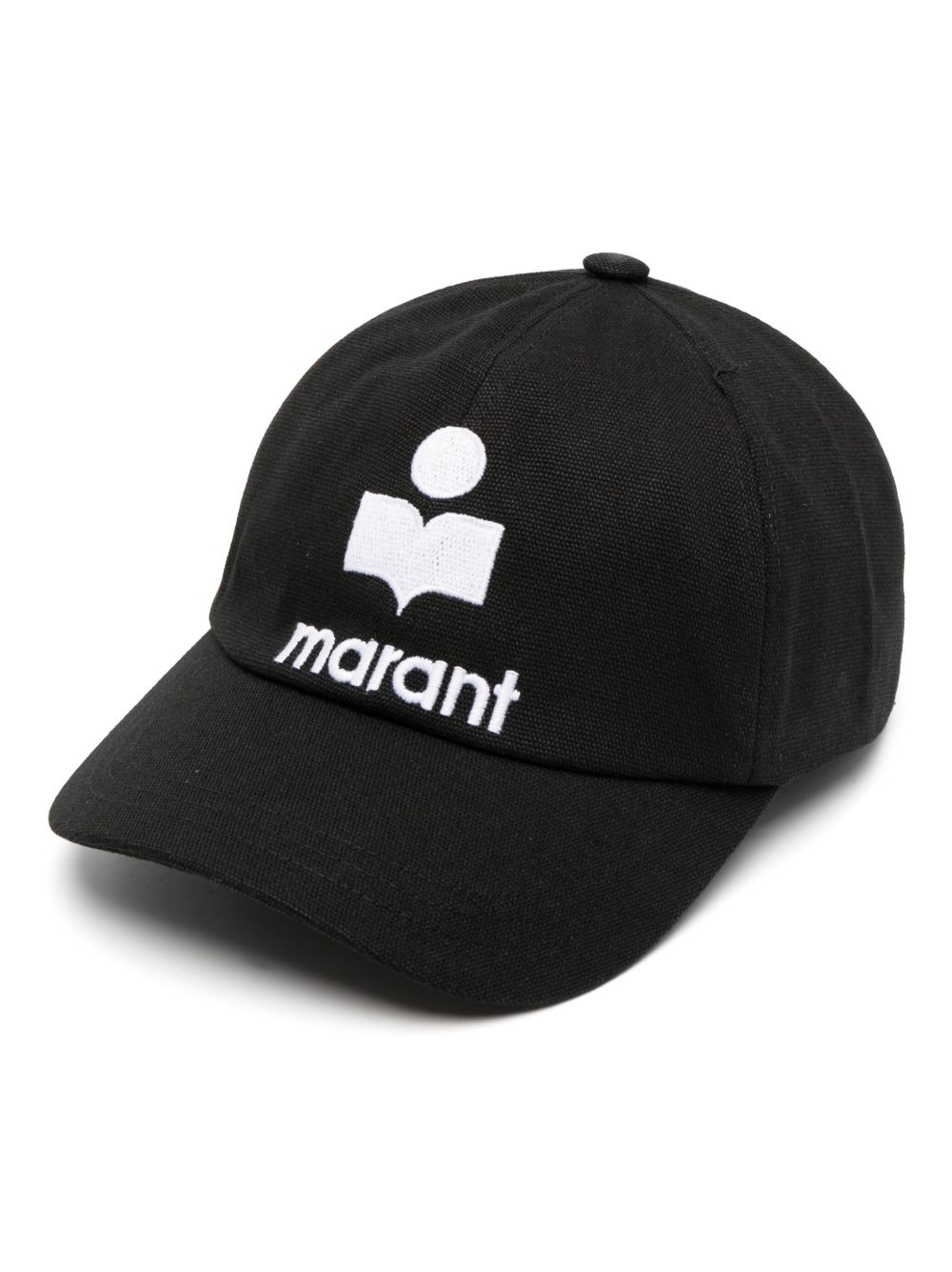 ISABEL MARANT logo刺绣棉棒球帽 - 黑色