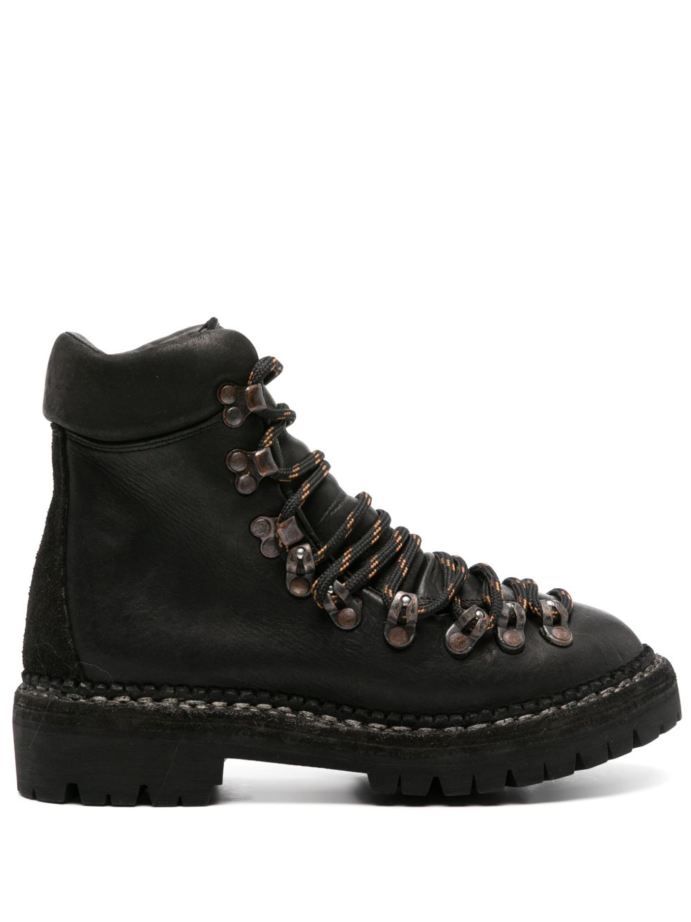 Guidi 系带皮靴 - 黑色