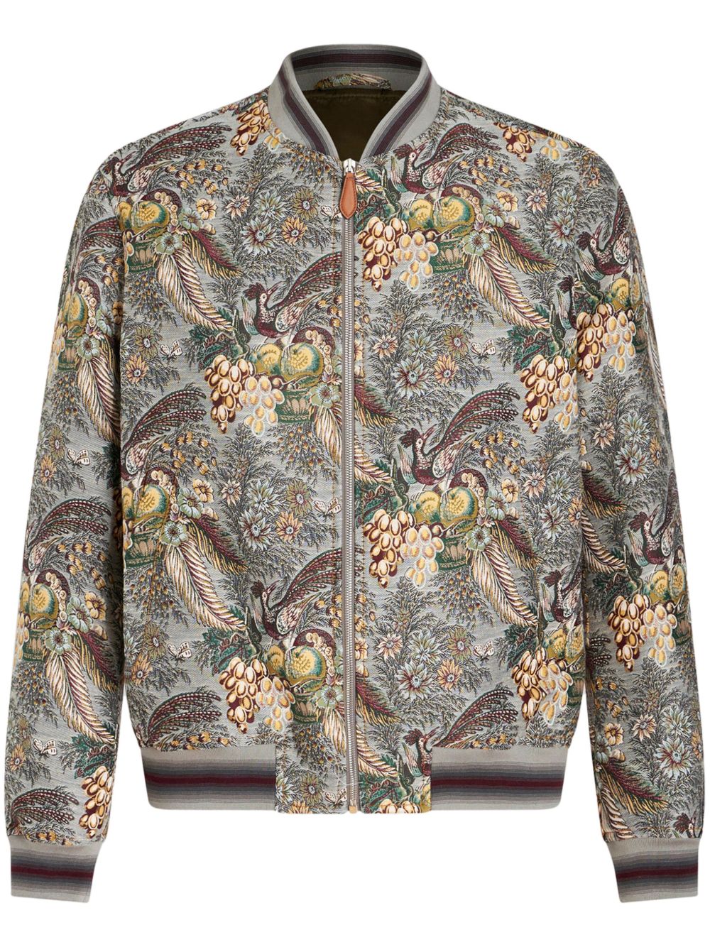 ETRO 图案提花飞行员夹克 - 绿色