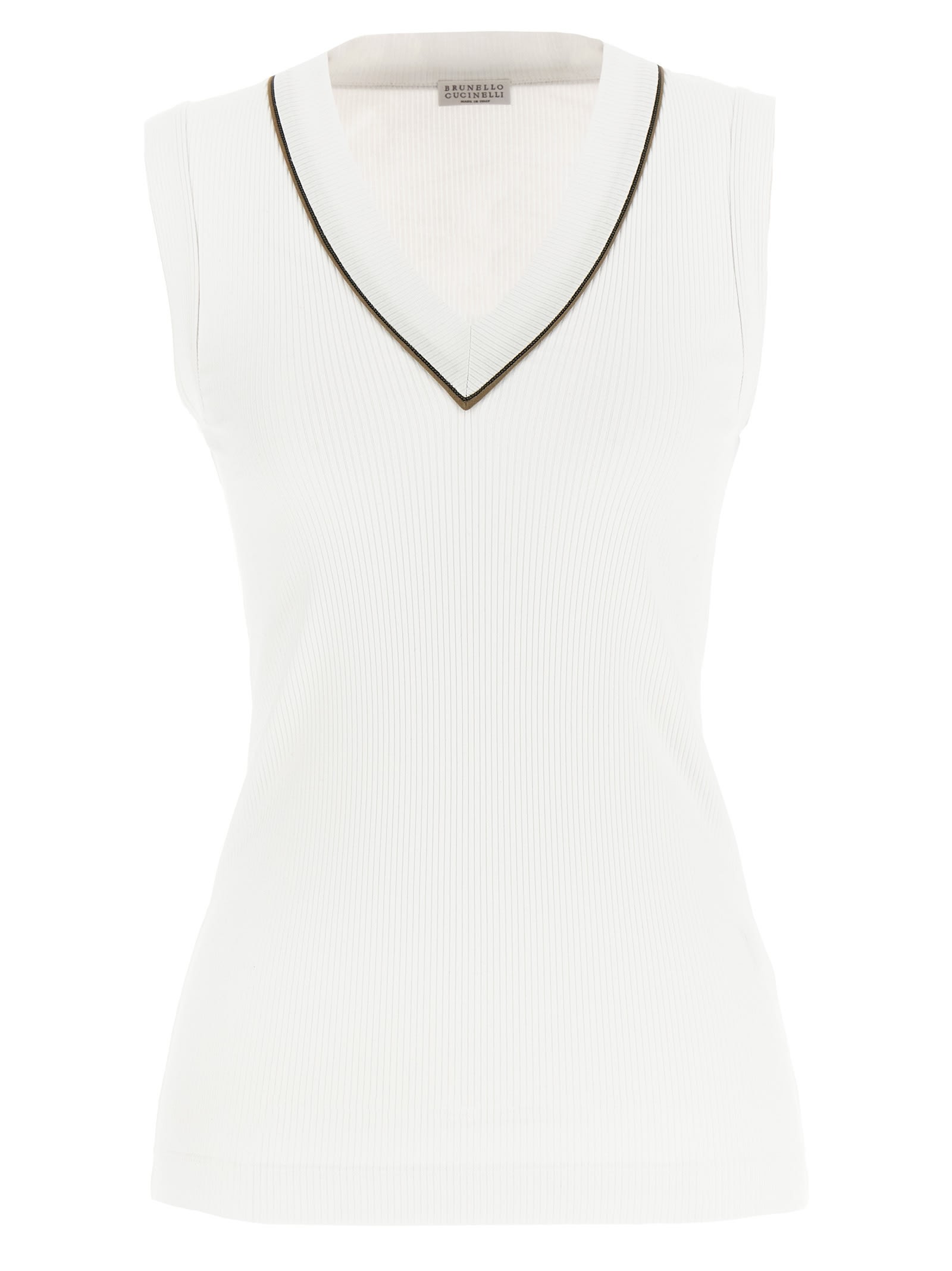Brunello Cucinelli shiny Piping Top