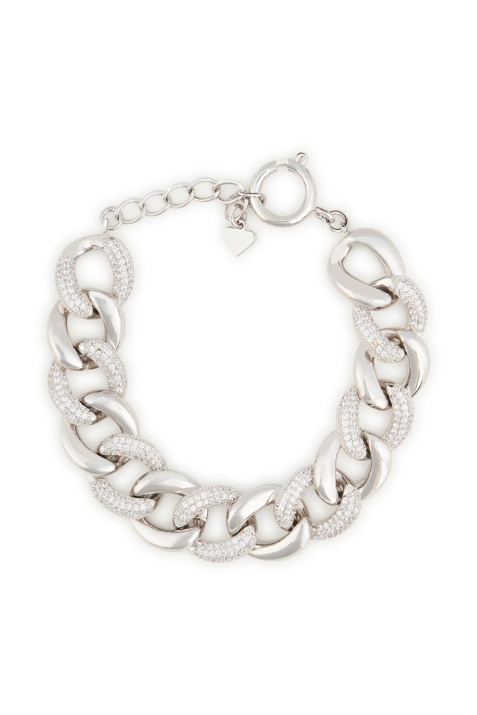 MELUSina BIJOUX Bracciale a Catena con Zirconi Rodio
