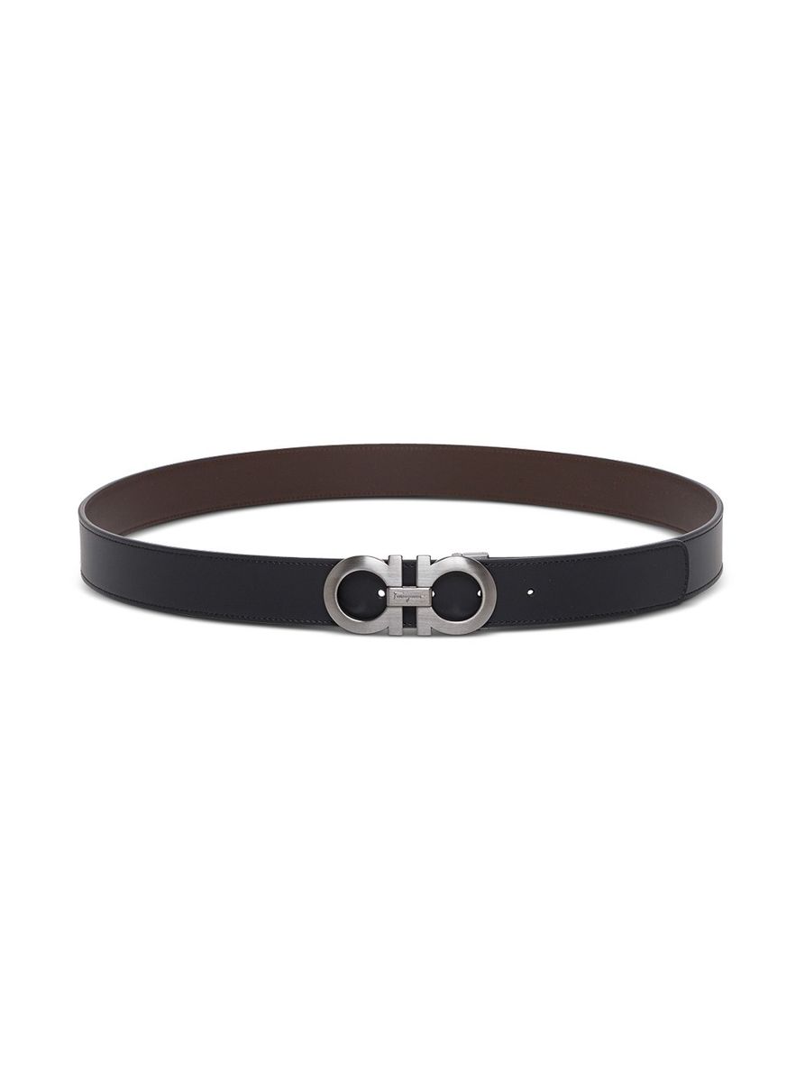 Salvatore Ferragamo Brushed Finish Gancini Reversible Belt Accessories