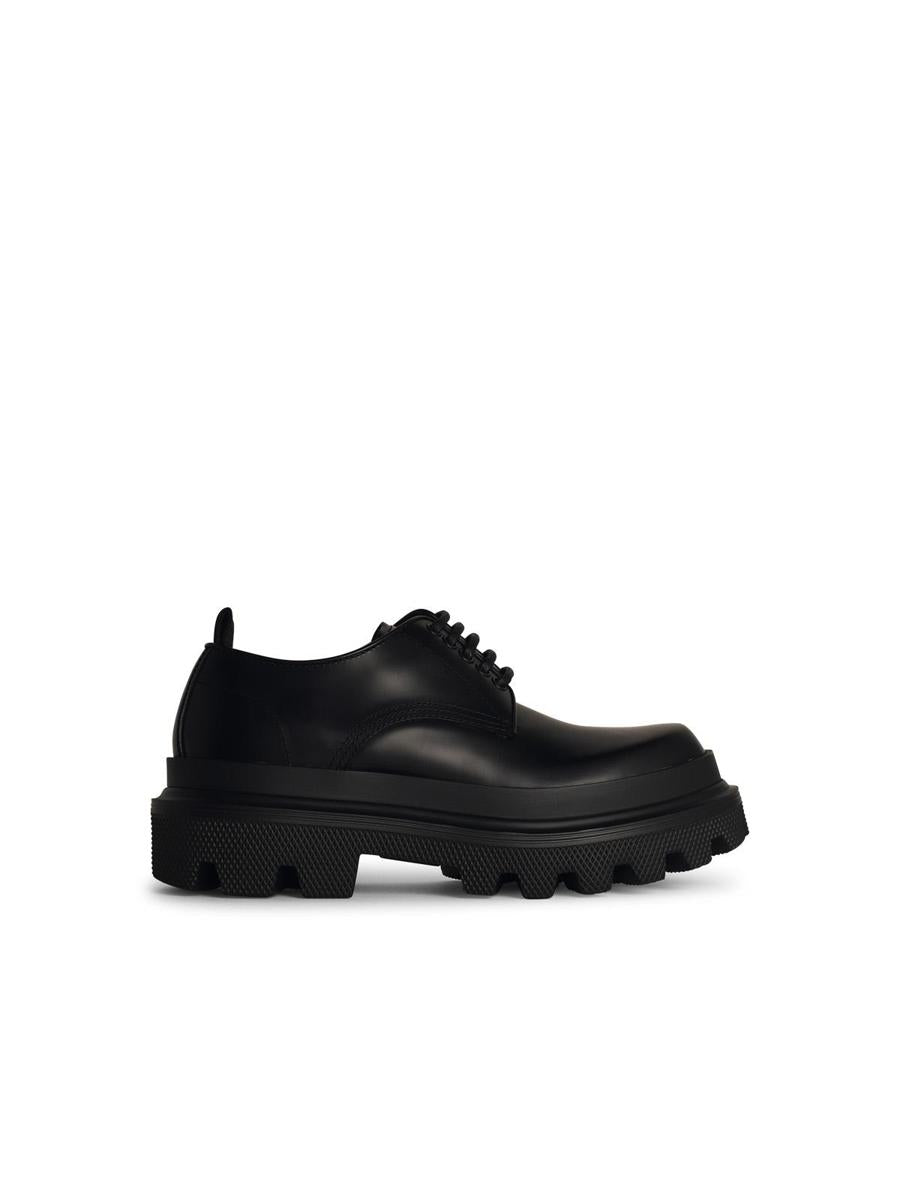 Dolce & Gabbana Scarpa 'Derby' In Matt Black Leather