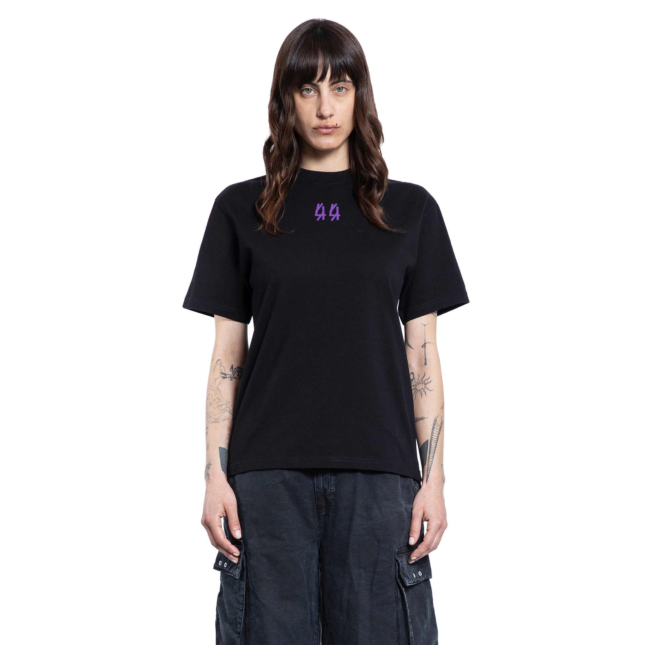 44 LABEL GROUP WOMAN BLACK T-SHIRTS & TANK TOPS