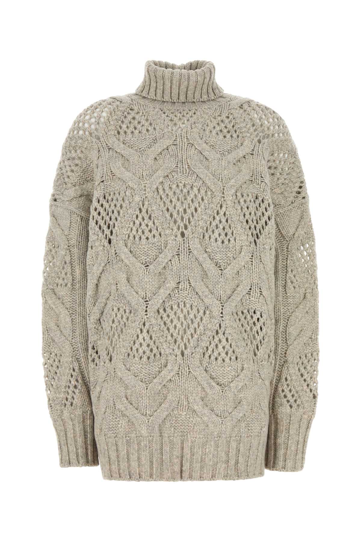 SportMax Grey Wool Blend Edicola Oversize Sweater