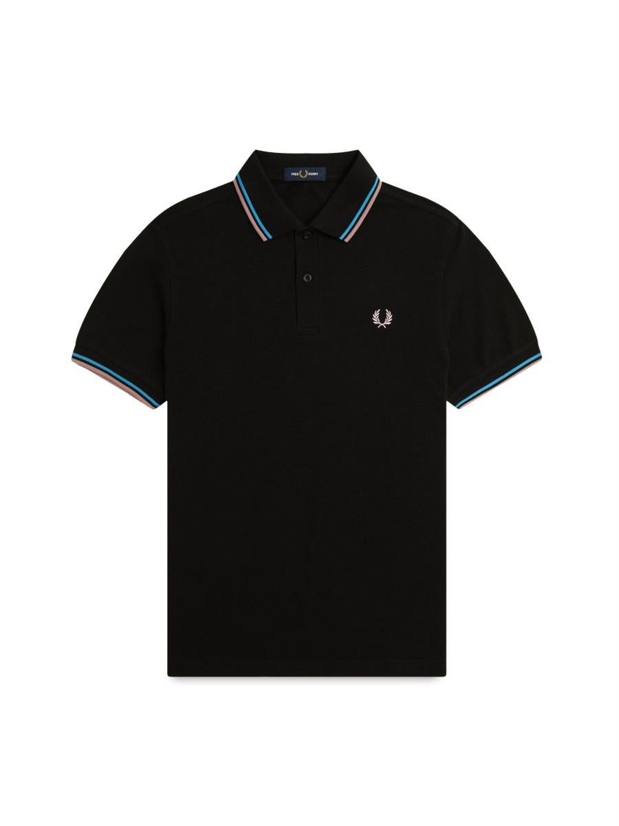 Fred Perry Cotton Pique Polo Shirt With Double Stripe