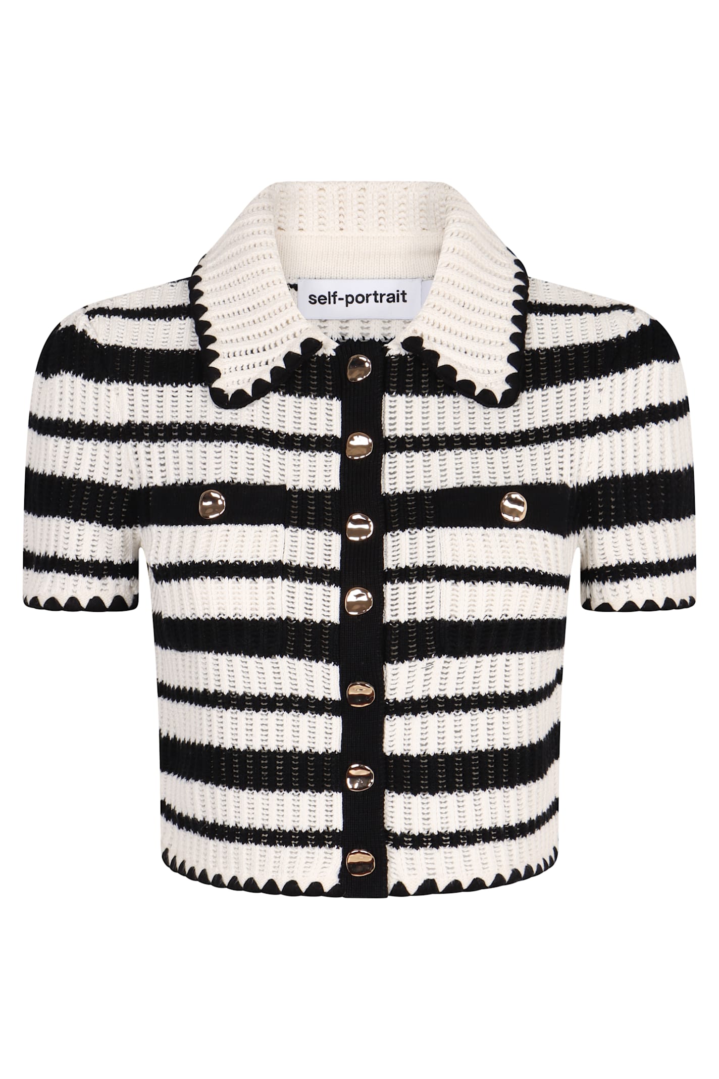 self-portrait Striped Knit Top
