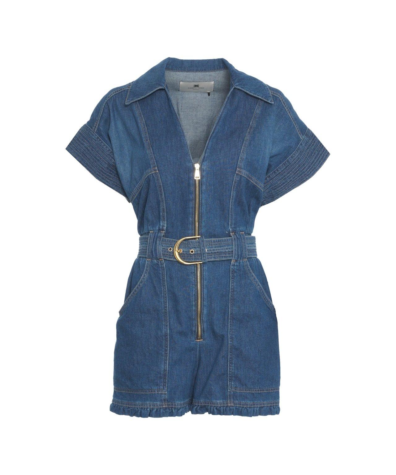Elisabetta Franchi Denim Romper Suit